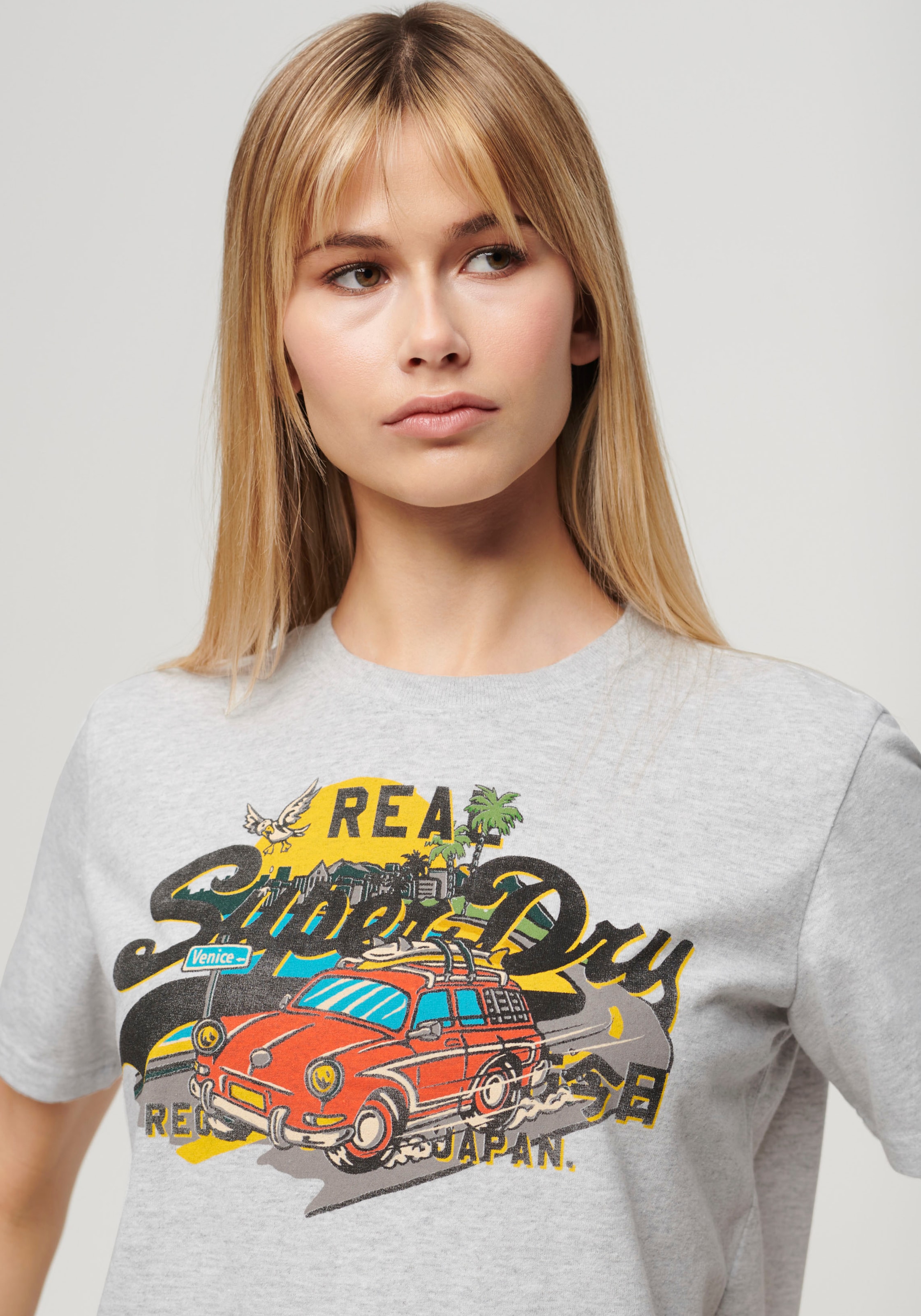 Superdry Kurzarmshirt »LA VL GRAPHIC RELAXED TEE«