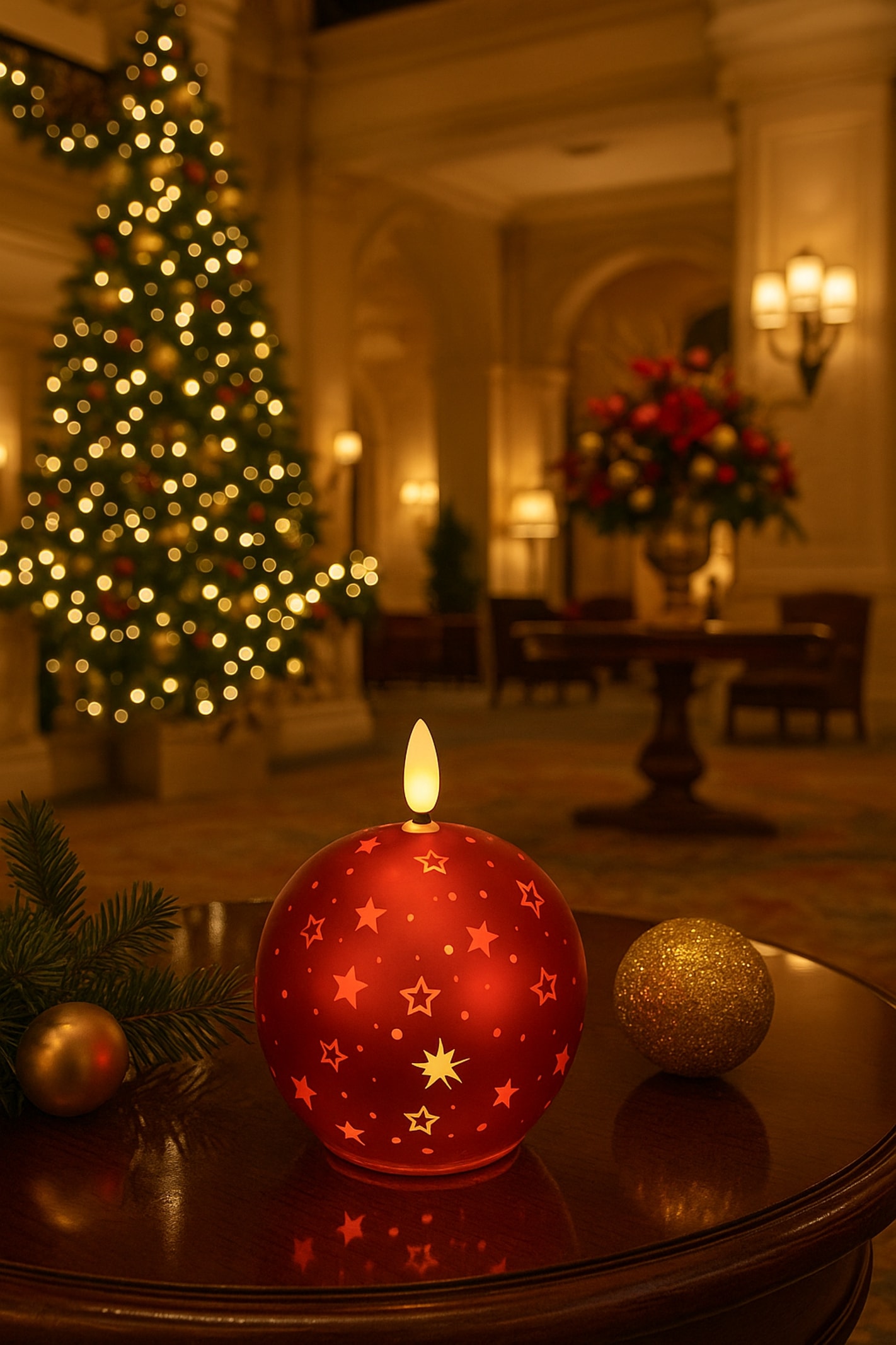 I.GE.A. Bougie LED »Kugel-Kerze B« aus Glas batteriebetrieben mit Timer Adventskranz Adventskerzen