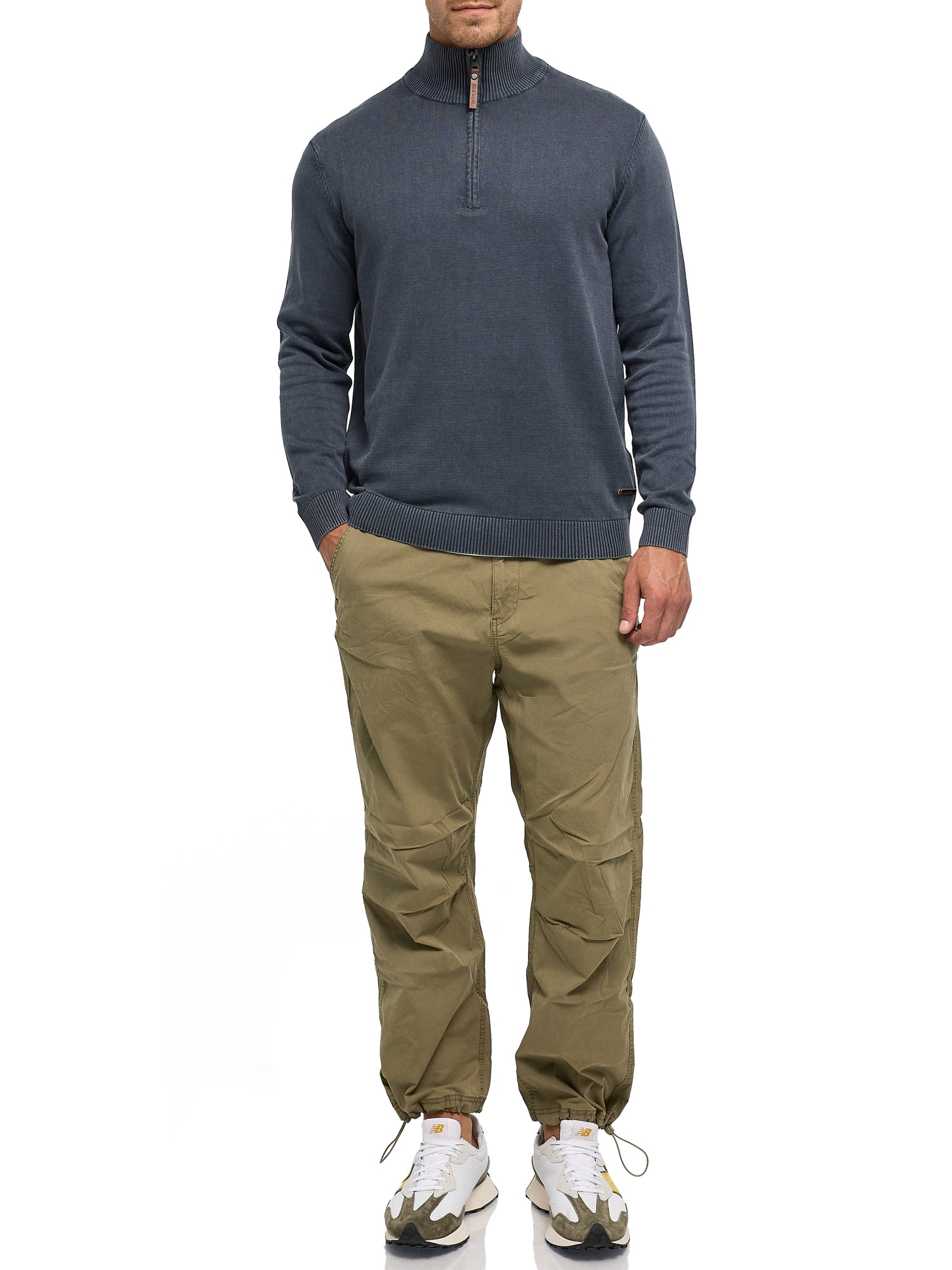 Indicode Troyer »INArkmill ½ zip« Baumwolle, regular fit