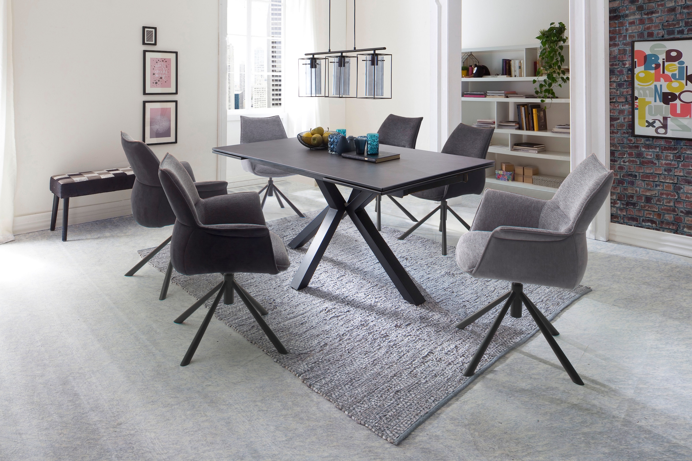 MCA furniture Esszimmerstuhl »KONYA« () 2er-Set, 360° drehbar, Belastbarkeit 120 kg, Sitzhöhe ca. 50 cm