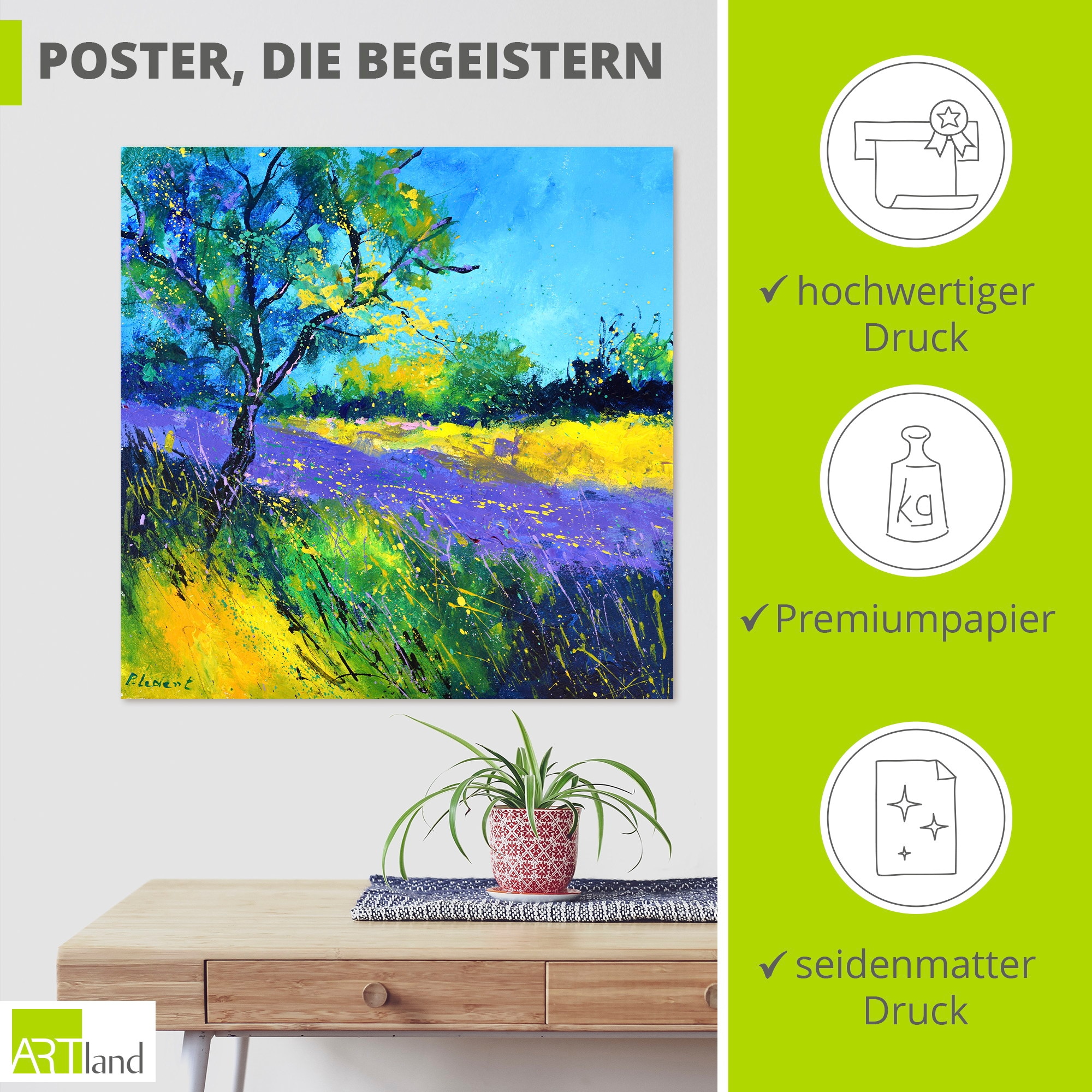 Artland Wandbild »Lavender field« Wiesen & Baumbilder 1 Stk. tlg. als Alubild, Leinwandbild, Poster, Wandaufkleber in verschied. Grössen