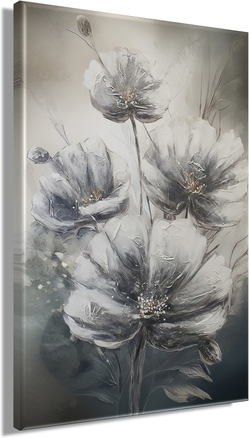 Bönninghoff Bild »Wandbild BLUMEN 78x118 cm – Leinwandbild Keilrahmen Deko modern« Blumen | Blumenbilder auf Keilrahmen gespannt