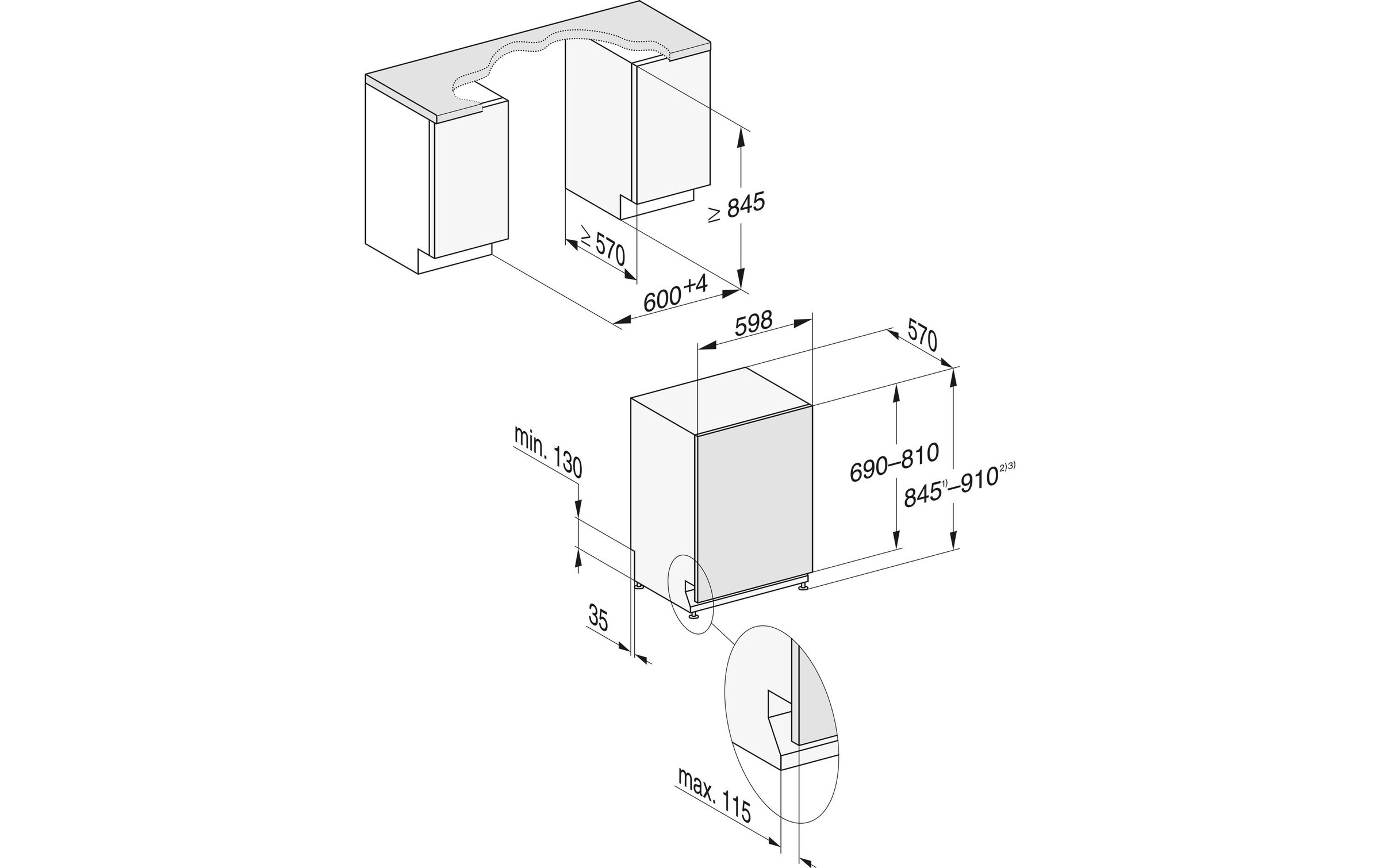 Miele teilintegrierbarer Geschirrspüler »G 27688-60 SCVi XXL AutoD K2O«, 14 Massgedecke