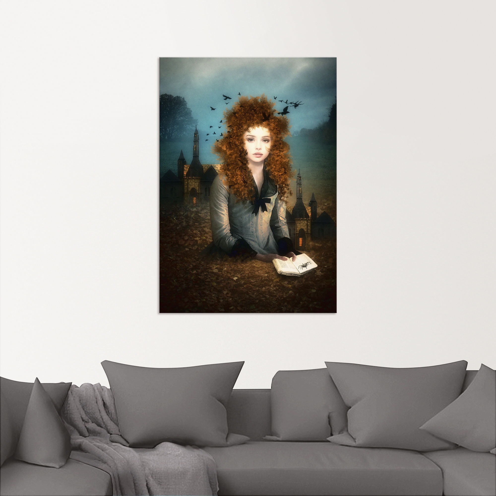 Artland Wandbild »Abendlektüre«, Dark Fantasy, (1 St.), als Alubild, Outdoorbild, Leinwandbild in verschied. Grössen