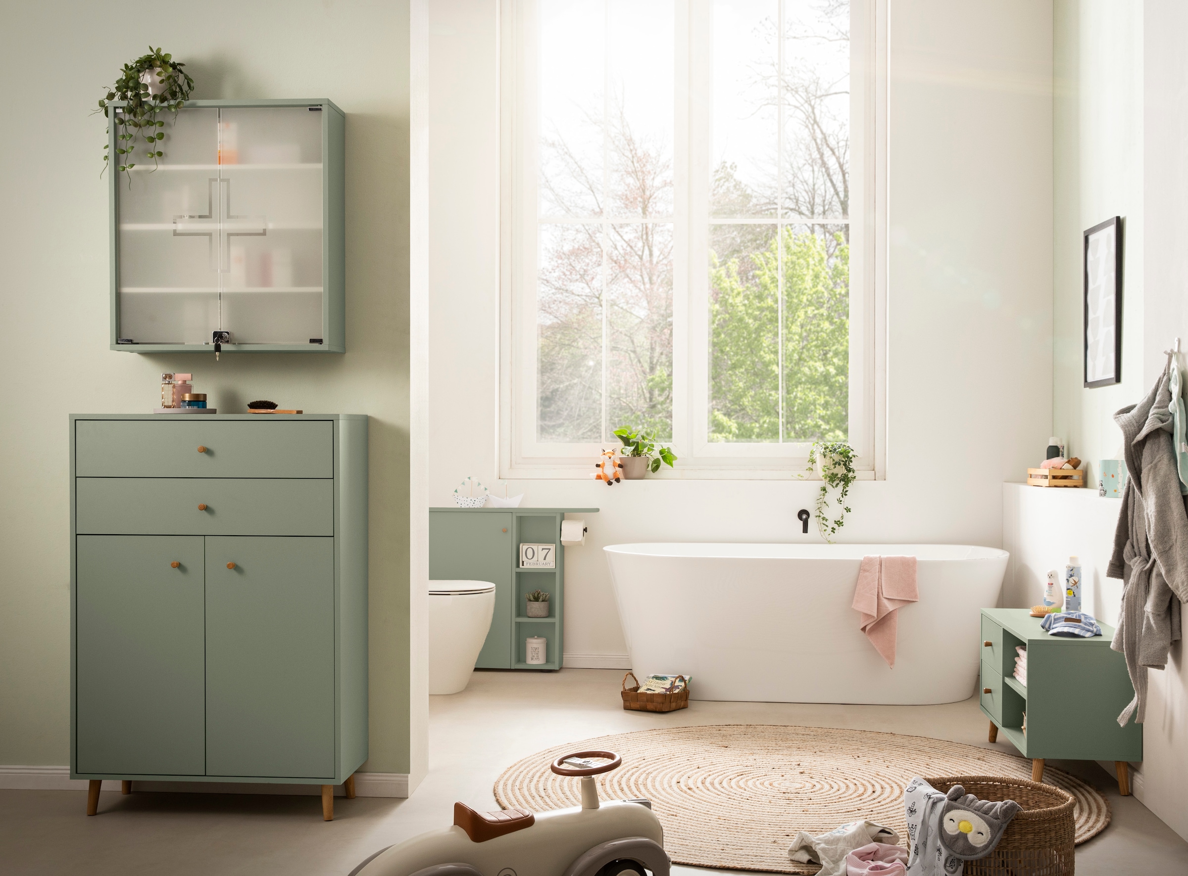 Schildmeyer Armoire intermédiaire »Bjarne, Breite 77 cm« Mit Metallbeschlägen, Griffe und Möbelfüsse aus Massivholz