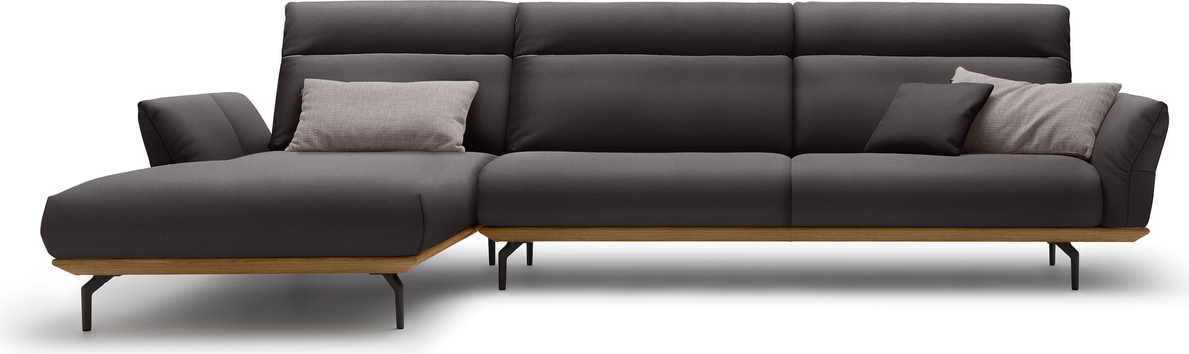 Image of Creation BY ROLF BENZ Ecksofa "CR.460 Designsofa mit erstklassigem Sitzkomfort" Sockel in Nussbaum, Winkelfüsse in Umbragrau, Breite 338 cm