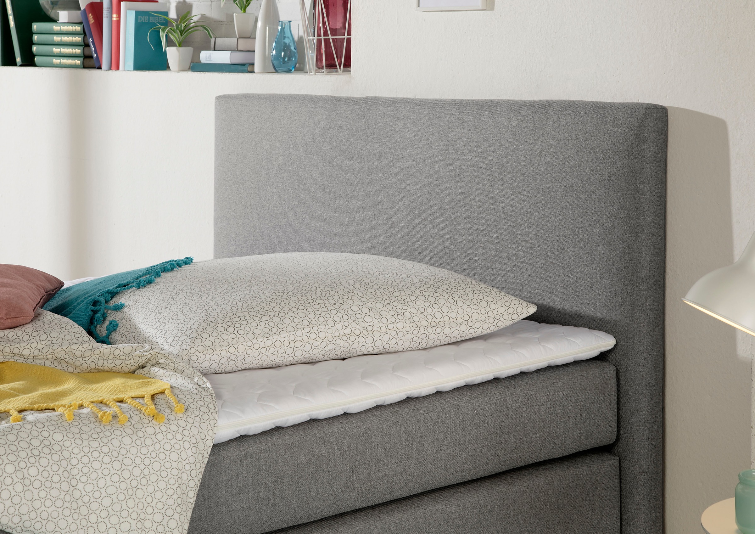 INOSIGN Boxspringbett »Eliana« inkl. Topper, in 4 Breiten, 3 Matratzenarten und 2 Härtegraden