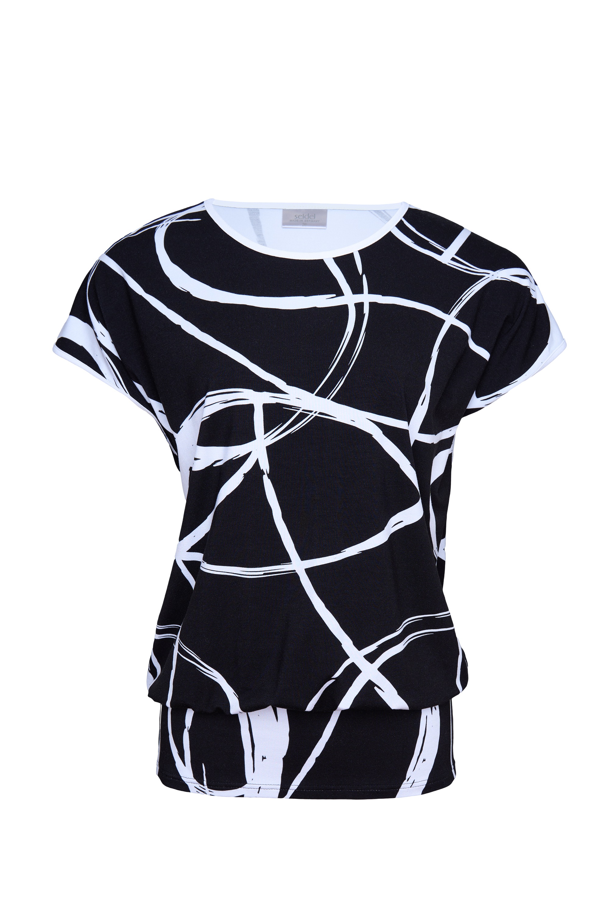 Image of Seidel Moden Kurzarmshirt mit grafischem Muster - Rundhals - MADE IN GERMANY