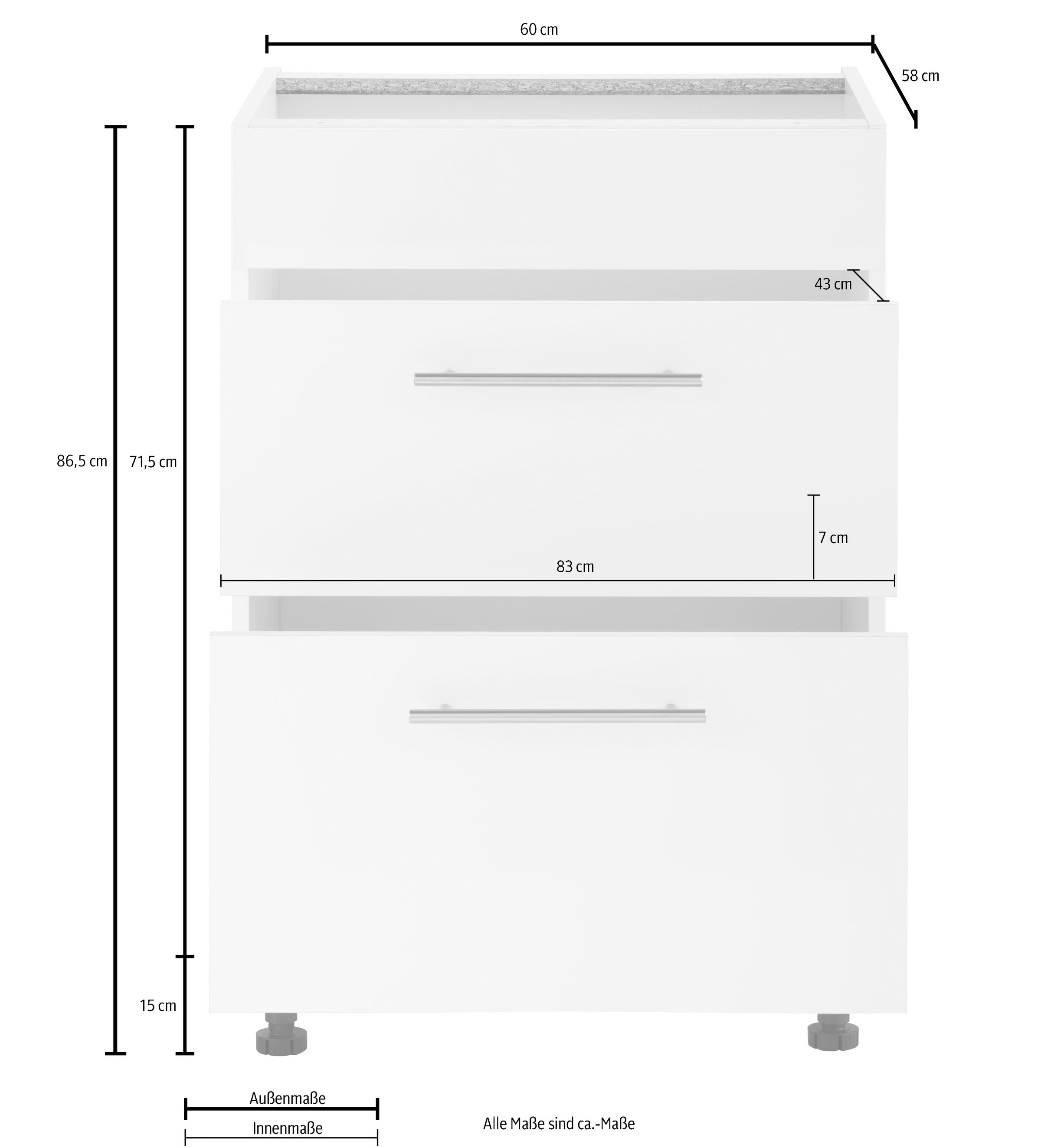 wiho Küchen Kochfeldumbauschrank »Ela«, 60 cm breit, mit  Soft-Close-Funktion günstig kaufen