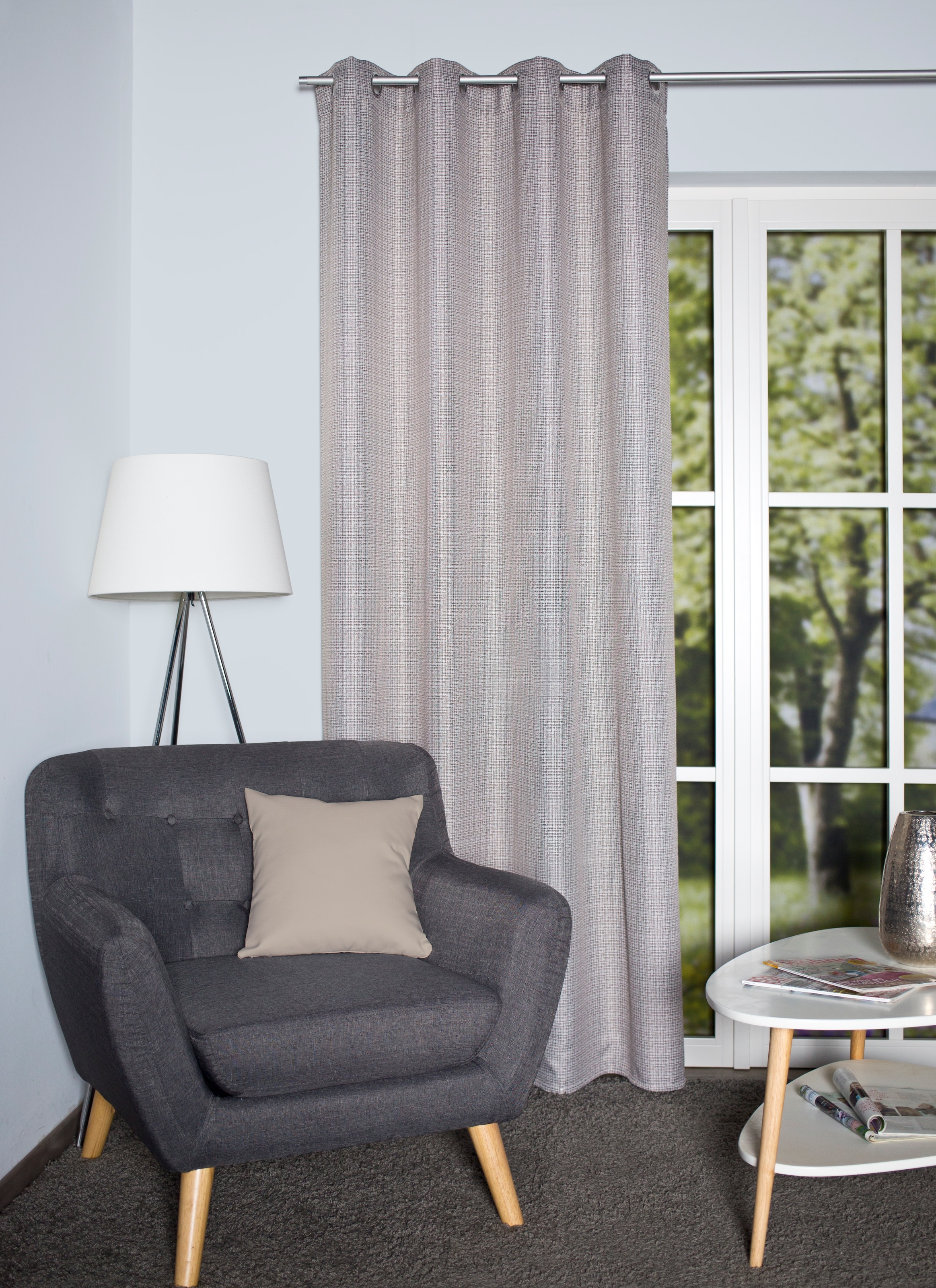 Image of HOME WOHNIDEEN Vorhang "GIUSEPPE" Ösen 1 Stk. tlg. Ösenschal Jacquardgemusert