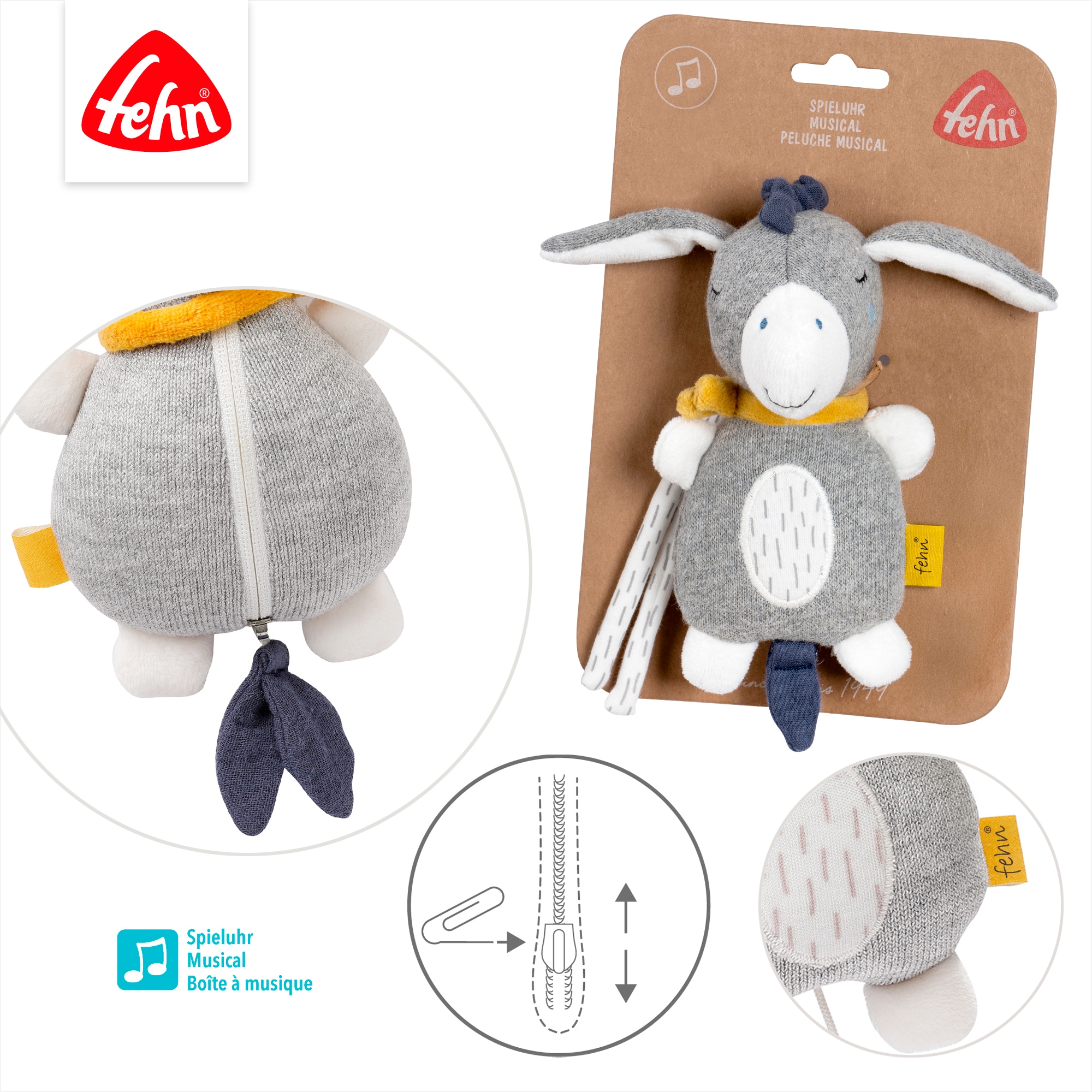 Fehn Boîte à musique »Mini-Spieluhr Esel«