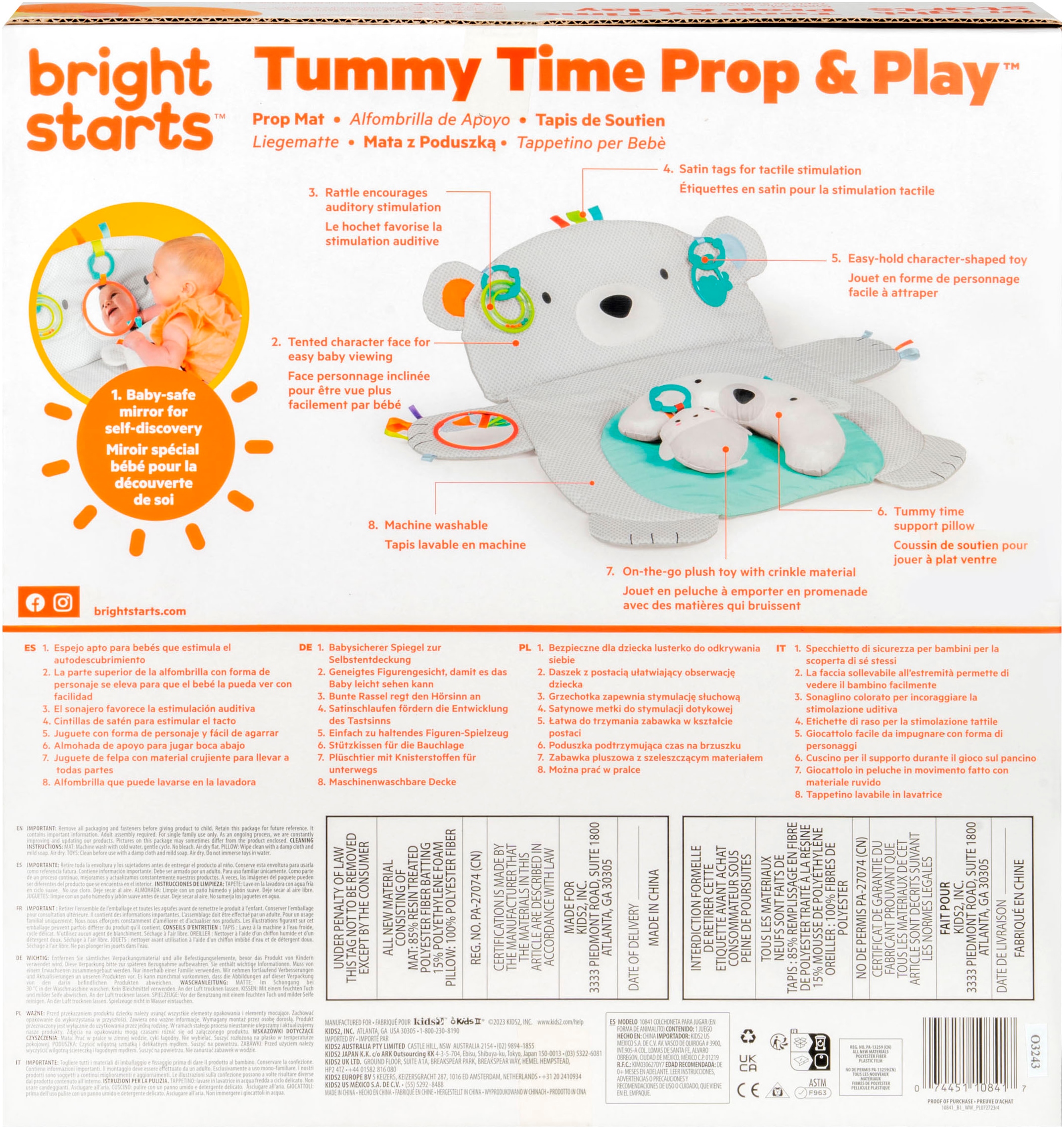 Bright Starts Jouet de préhension »Tummy Time Prop & Play™«
