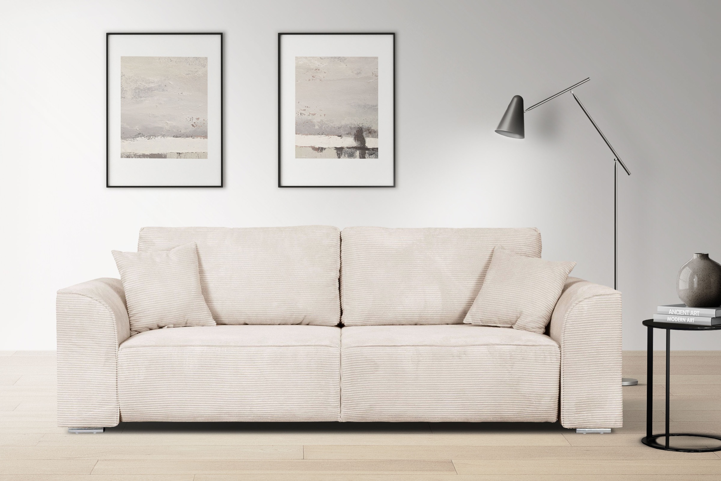 Image of GOODproduct 3-Sitzer "BEATRICE, B: 250 cm - wahlweise mit Bettfunktion" u. Bettkasten, incl. 2 Zierkissen