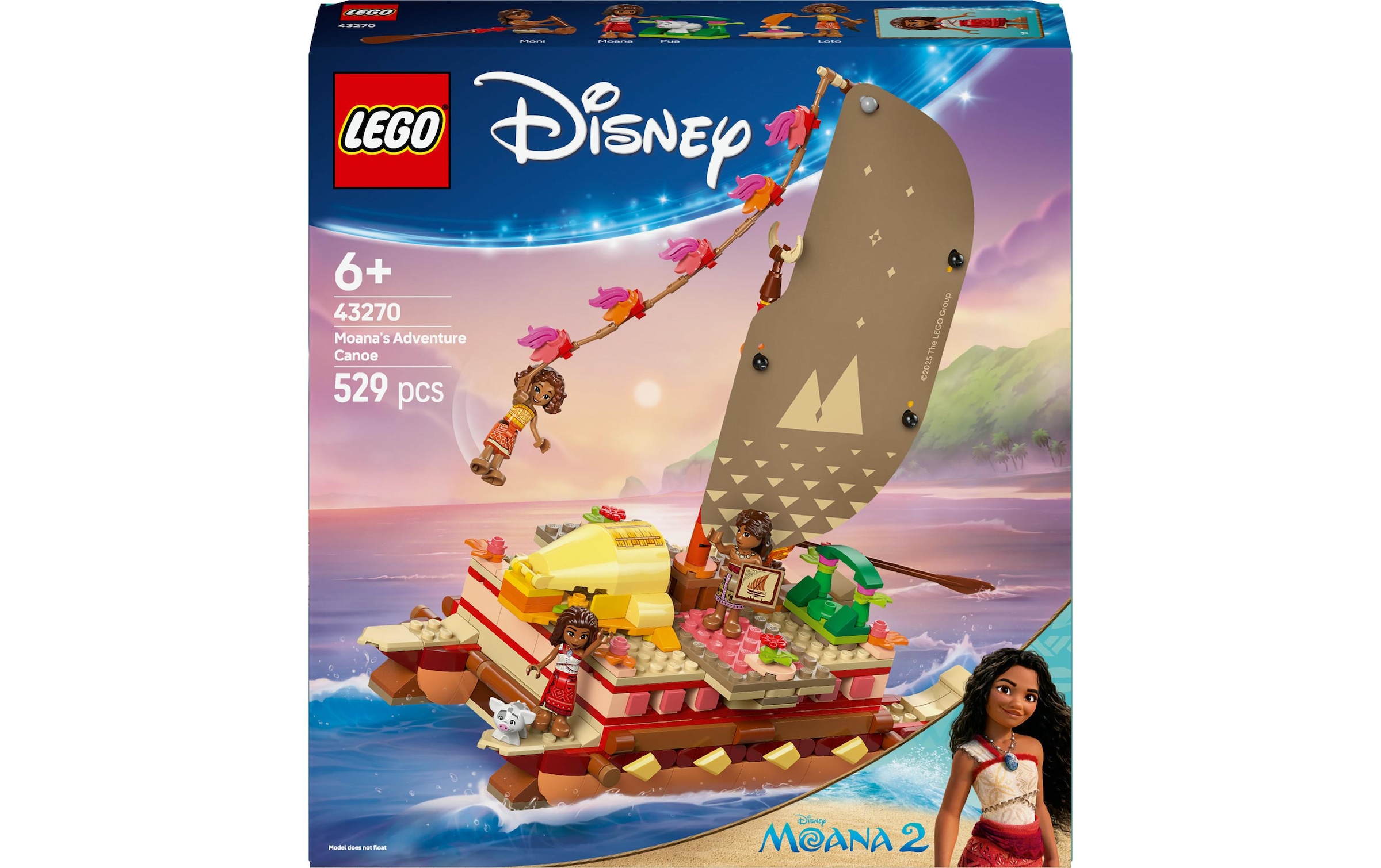 LEGO® Spielbausteine »Disney Princess Vaianas Abenteuerfloss 43270«, (529 St.)