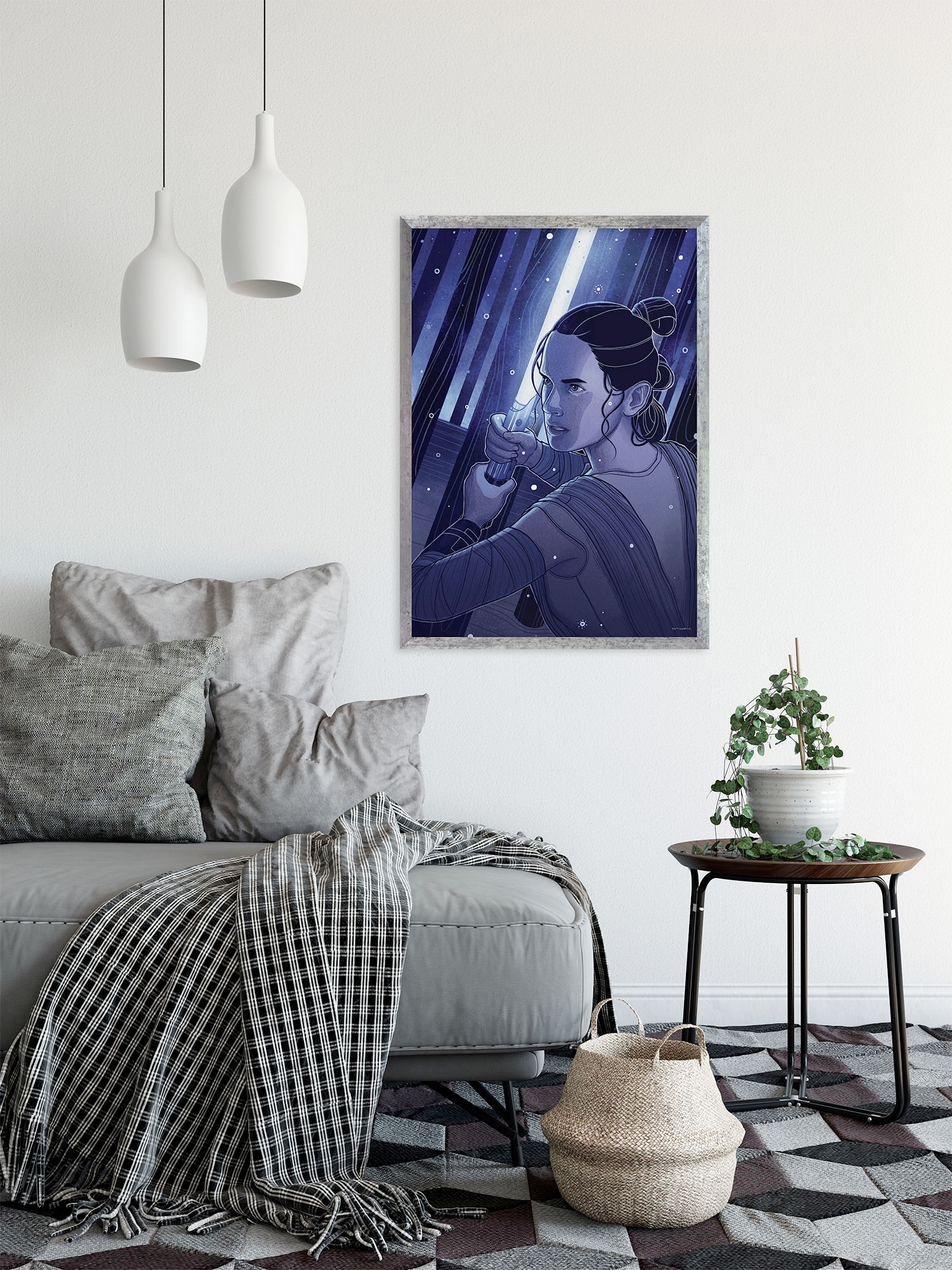 Image of Komar Wandbild "Star Wars Jedimaster Rey" Disney Set, 1 Stk. tlg. 30 x 40 cm (Breite x Höhe) - Kinderzimmer, Dekoration