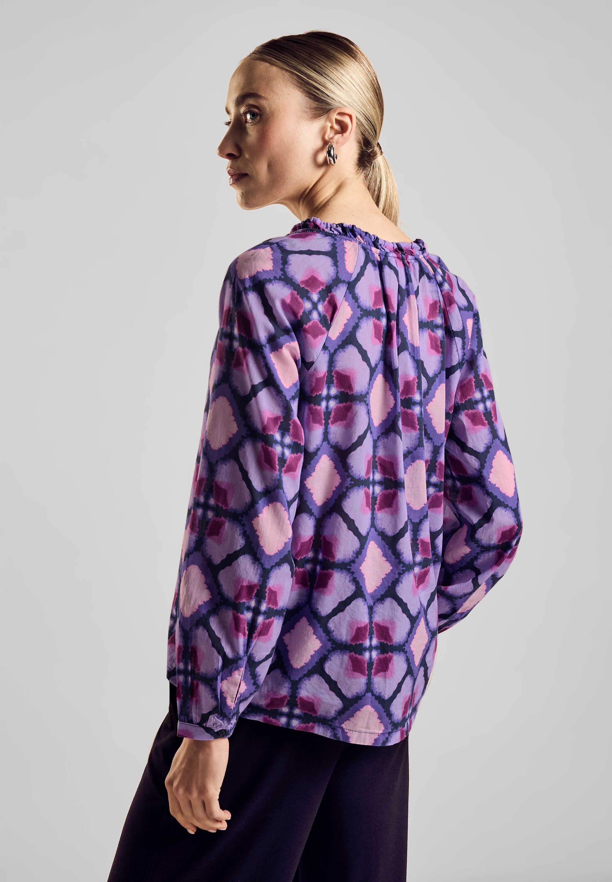 Langarmbluse, mit All-Over Print