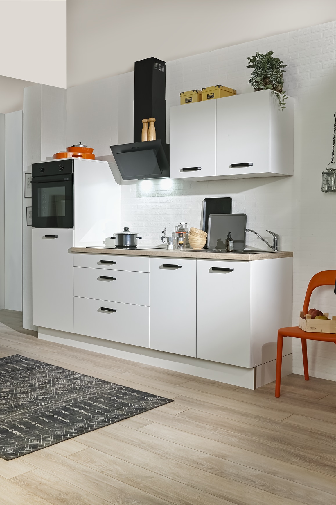 wiho Küchen Kitchenette »Compact« Largeur 240 cm, option avec appareils (sans réfrigérateur))