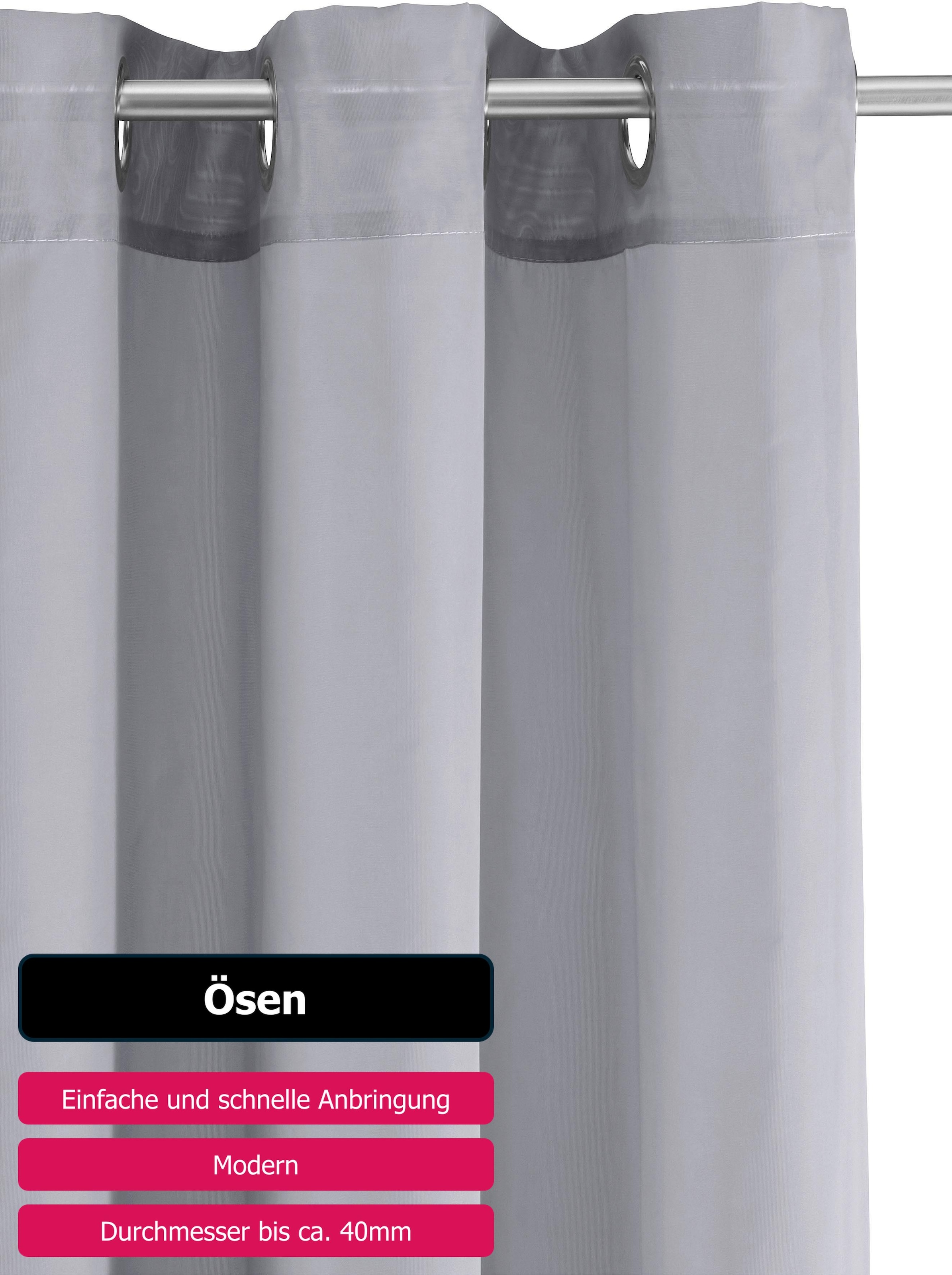 GOODproduct Gardine »XANA mit Ösen, Kräuselband oder Schlaufen« Ösen 1 Stk. tlg. Bestseller, einfarbig, 1 bzw. 2er Set, pflegeleicht, Bestseller!