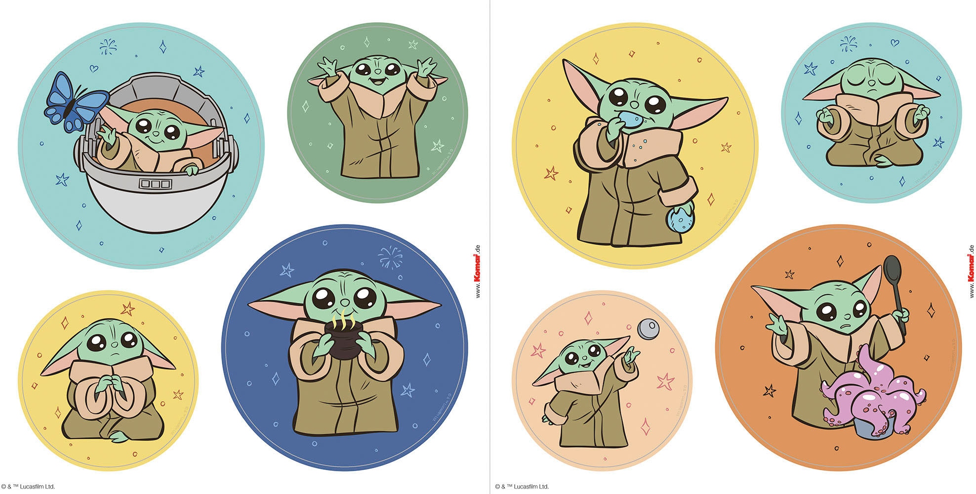 Komar Fensterbild »Grogu - Padawan Bubbles - Grösse 30 x 30 cm, 2 Bogen« Fenstersticker, selbsthaftend