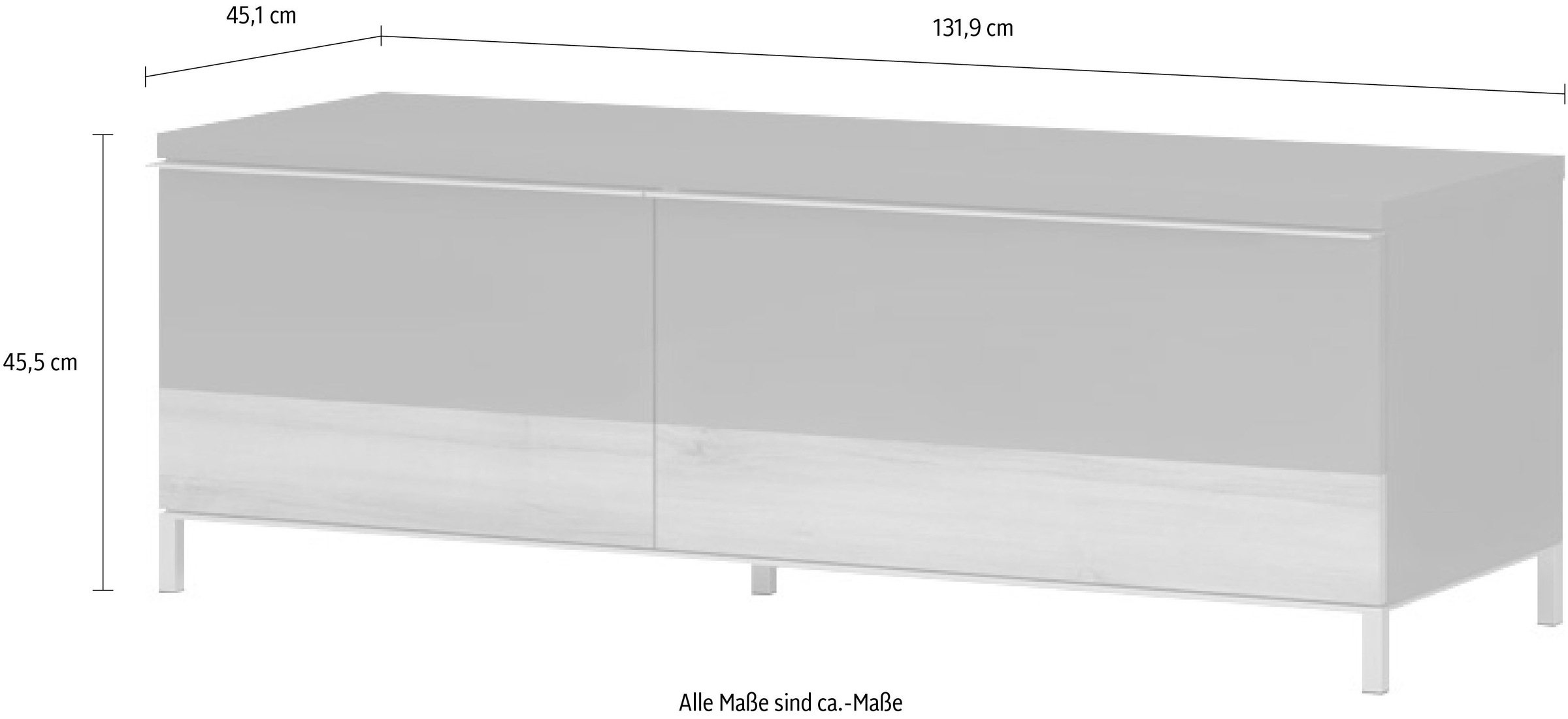 Places of Style Lowboard »Onyx«, mit Soft-Close-Funktion, in zwei Breiten, Fernsehtisch