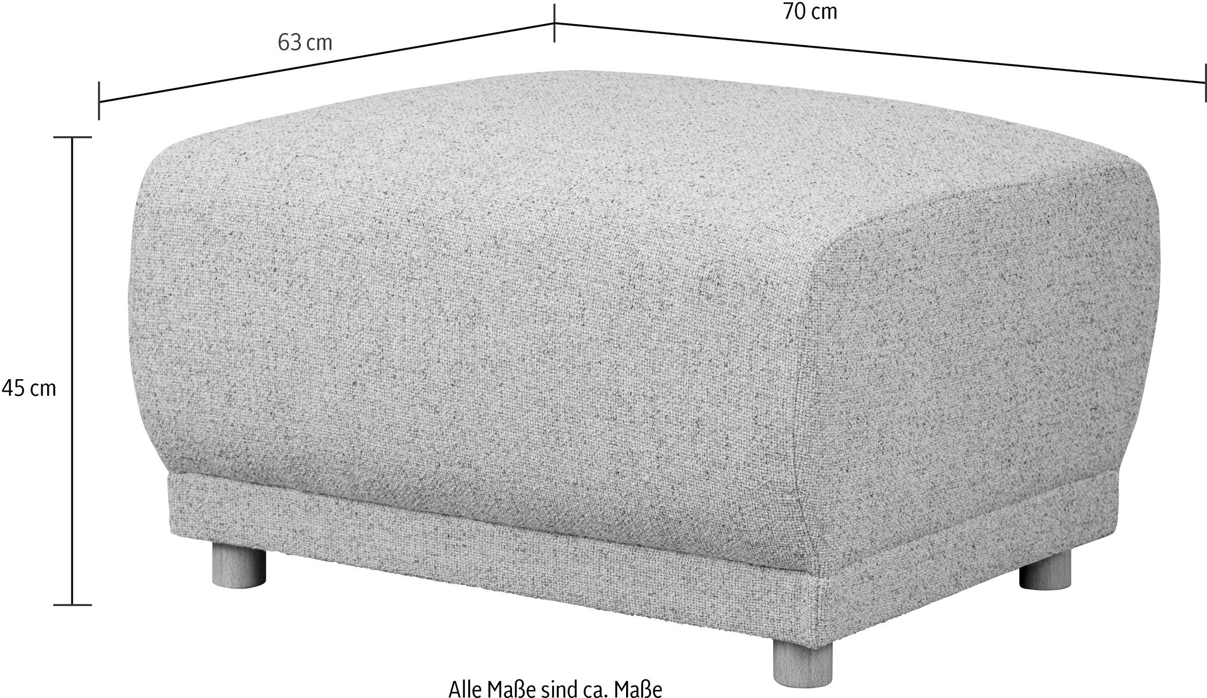 Home affaire Polsterhocker »LEMPS«, klein passend zur Serie, B/T/H: 70/70/46 cm