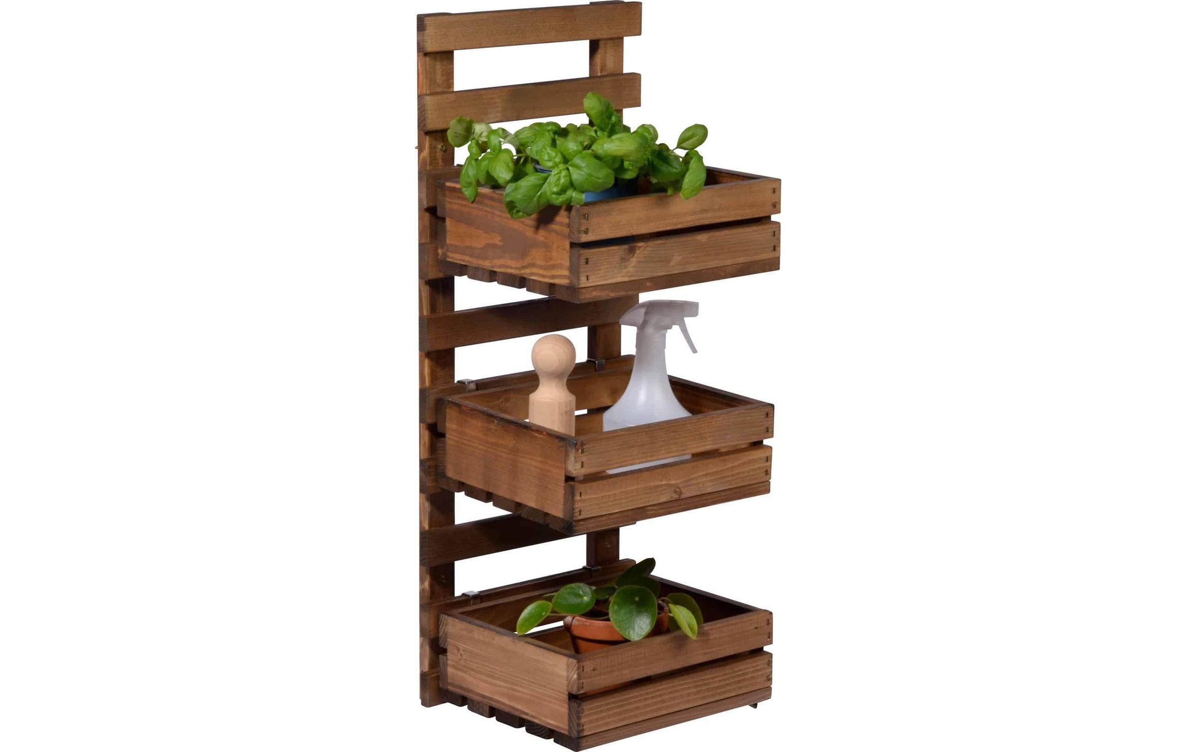 Image of dobar Hochbeet "3-stufige Blumenleiter für die Wandmontage"