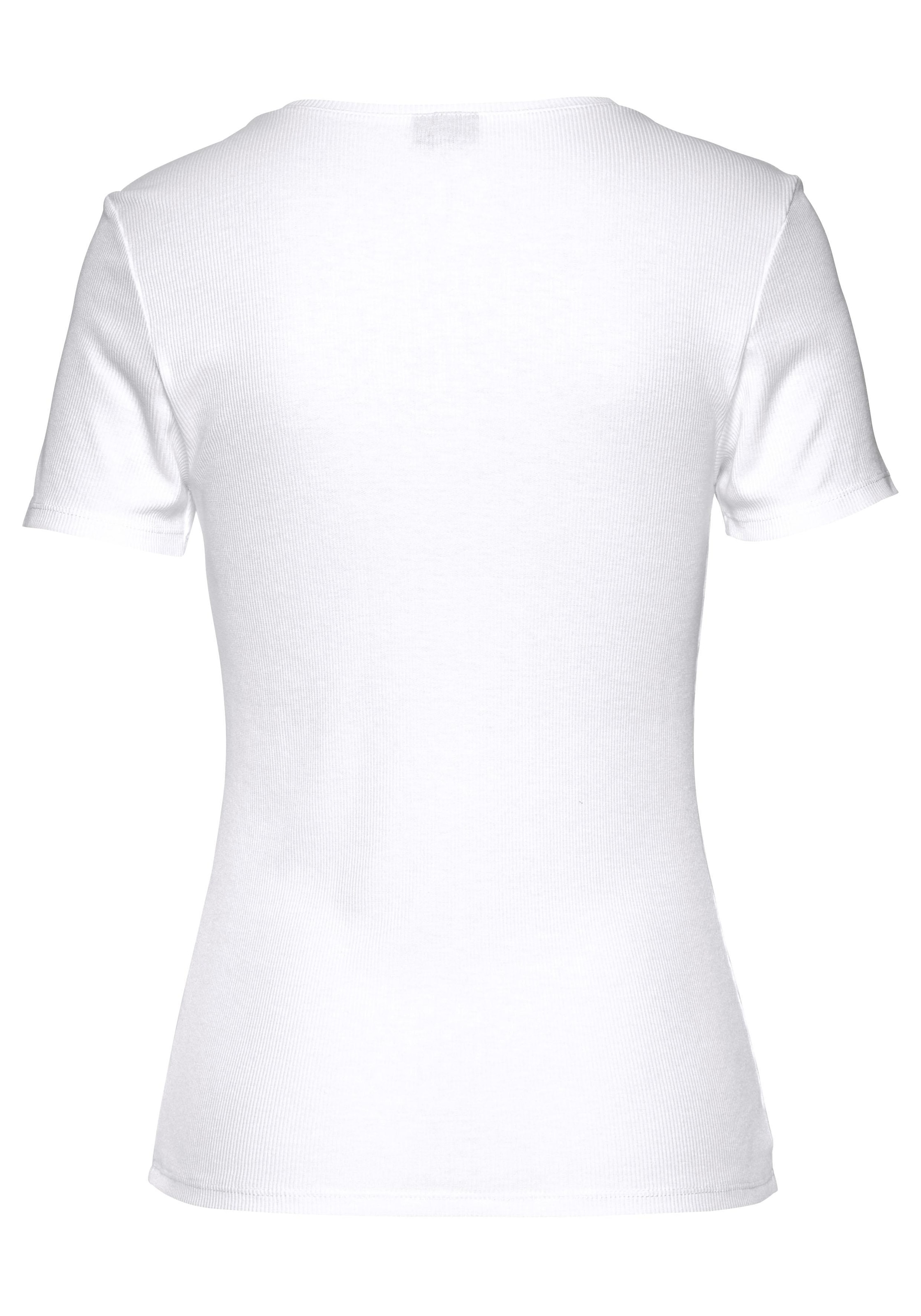 LASCANA T-Shirt, aus weicher Rippware