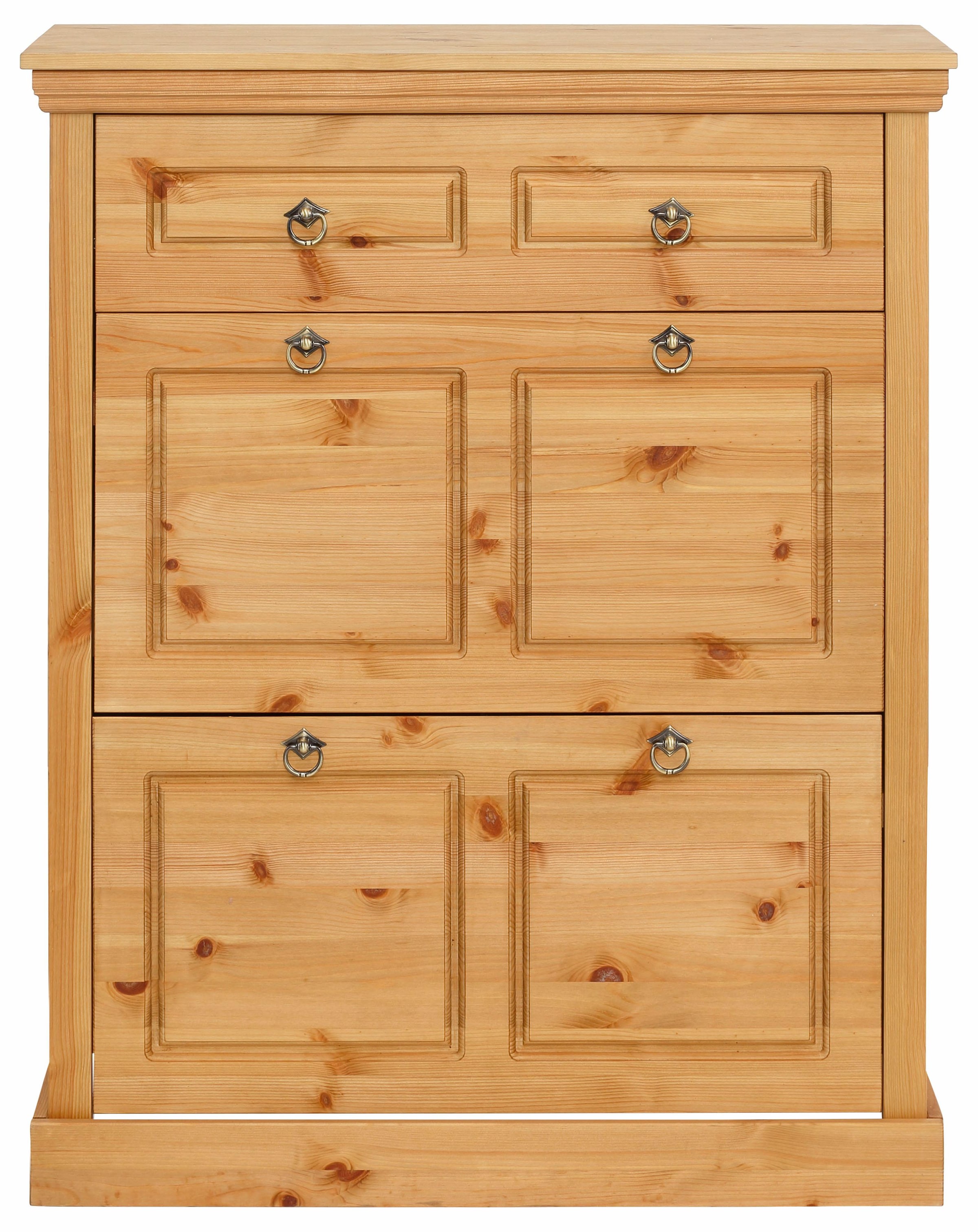 GOODproduct Armoire à chaussures »Basilico« aus massiver Kiefer, FSC®, Breite 90 cm, mit Schublade, Kassettenoptik