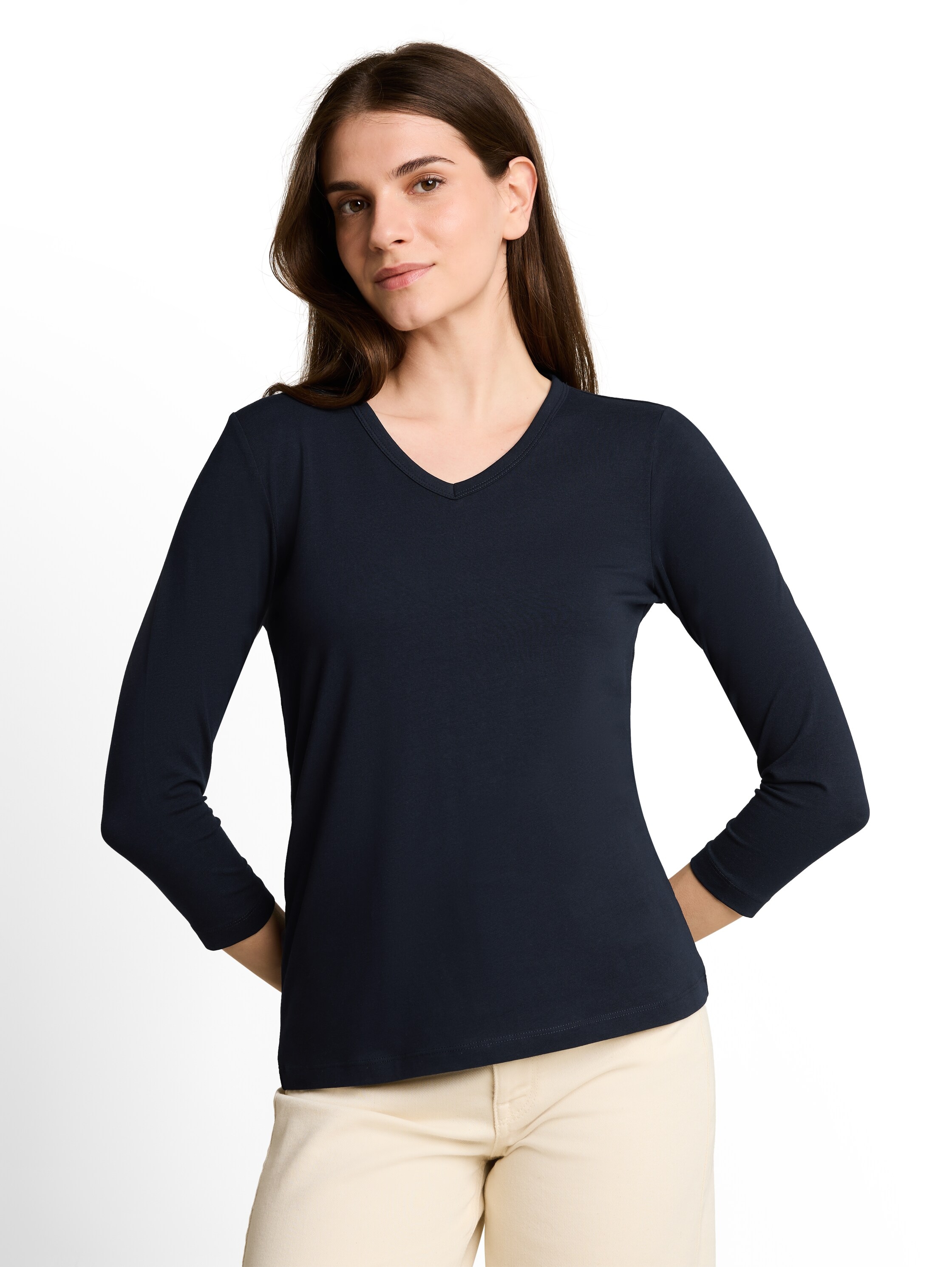 TOM TAILOR Langarmshirt »Regular« mit V-Ausschnitt