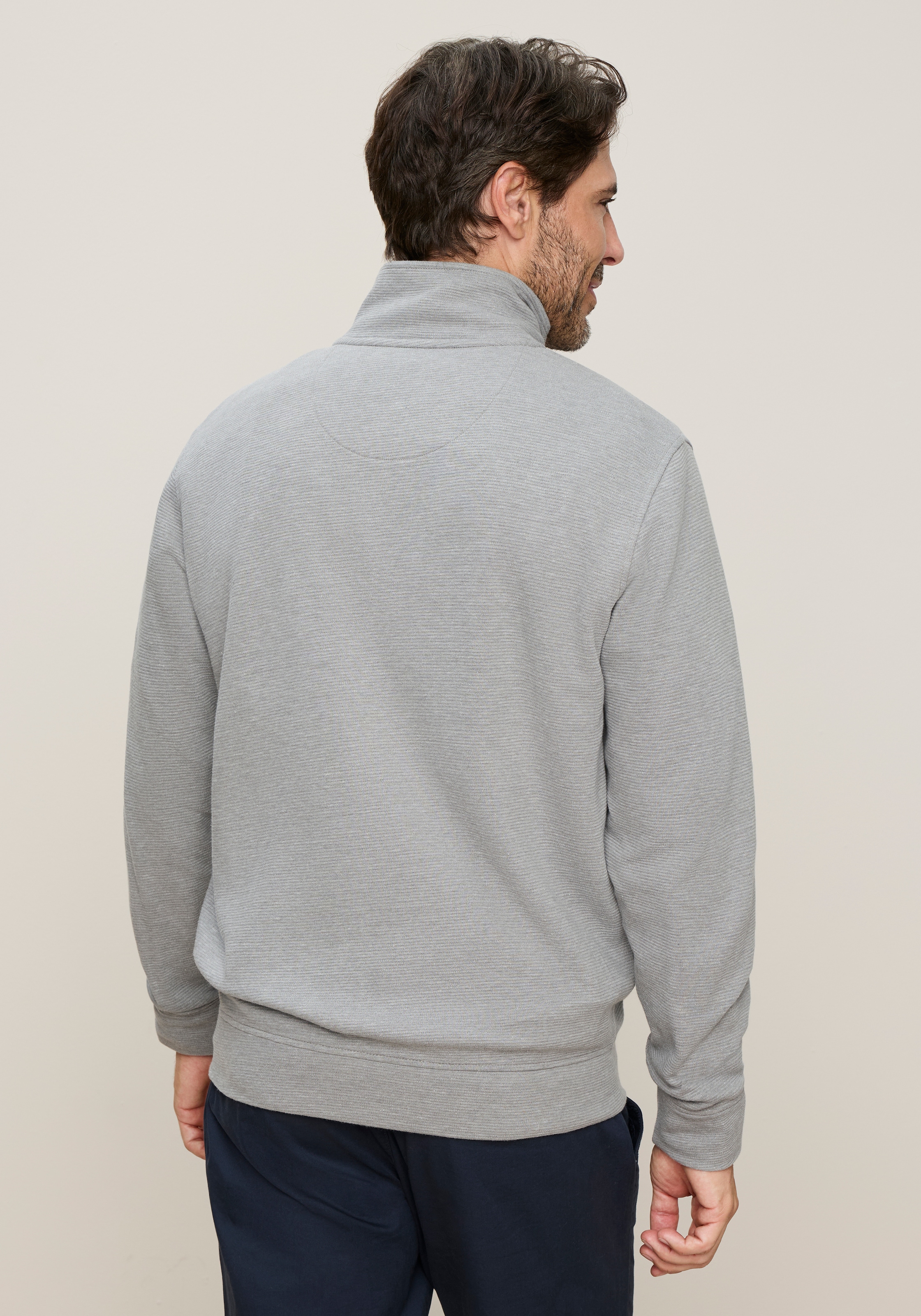 Man's World Veste sweat avec col montant, manches longues