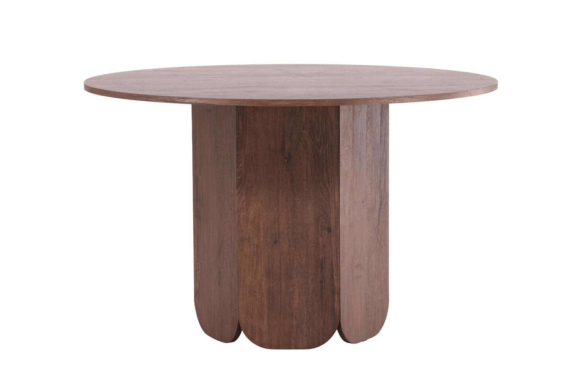 Venture Home Esstisch »Tekla, runder Esstisch in warmem Mokka, gerippte Basis, Ø 120 cm« Esszimmertisch, MDF, Papierlaminat, zentraler Mittelfuss, geräumig