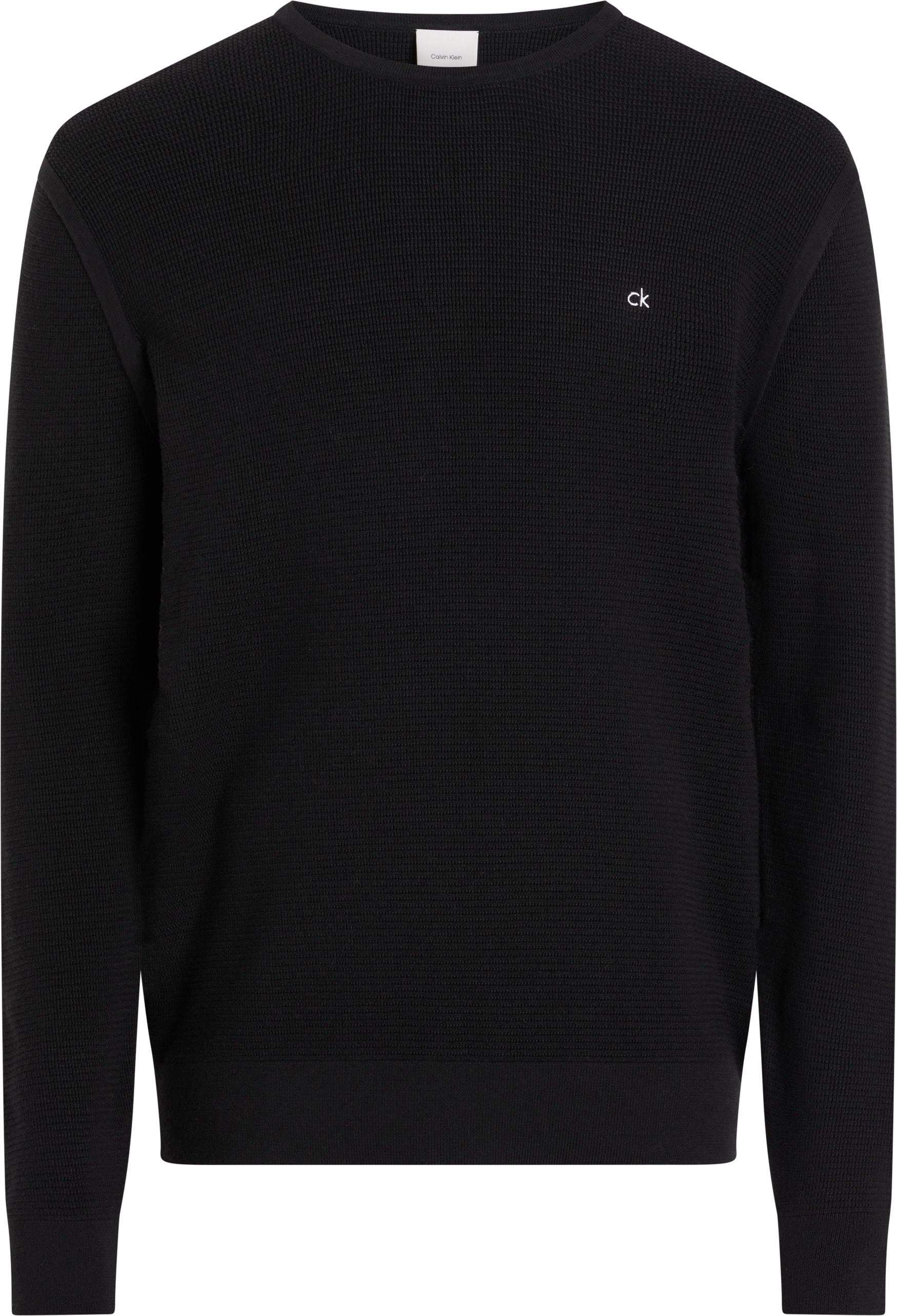 Calvin Klein Rundhalspullover »MICRO WAFFLE TEXTURE CN SWEATER«, mit Waffelstruktur