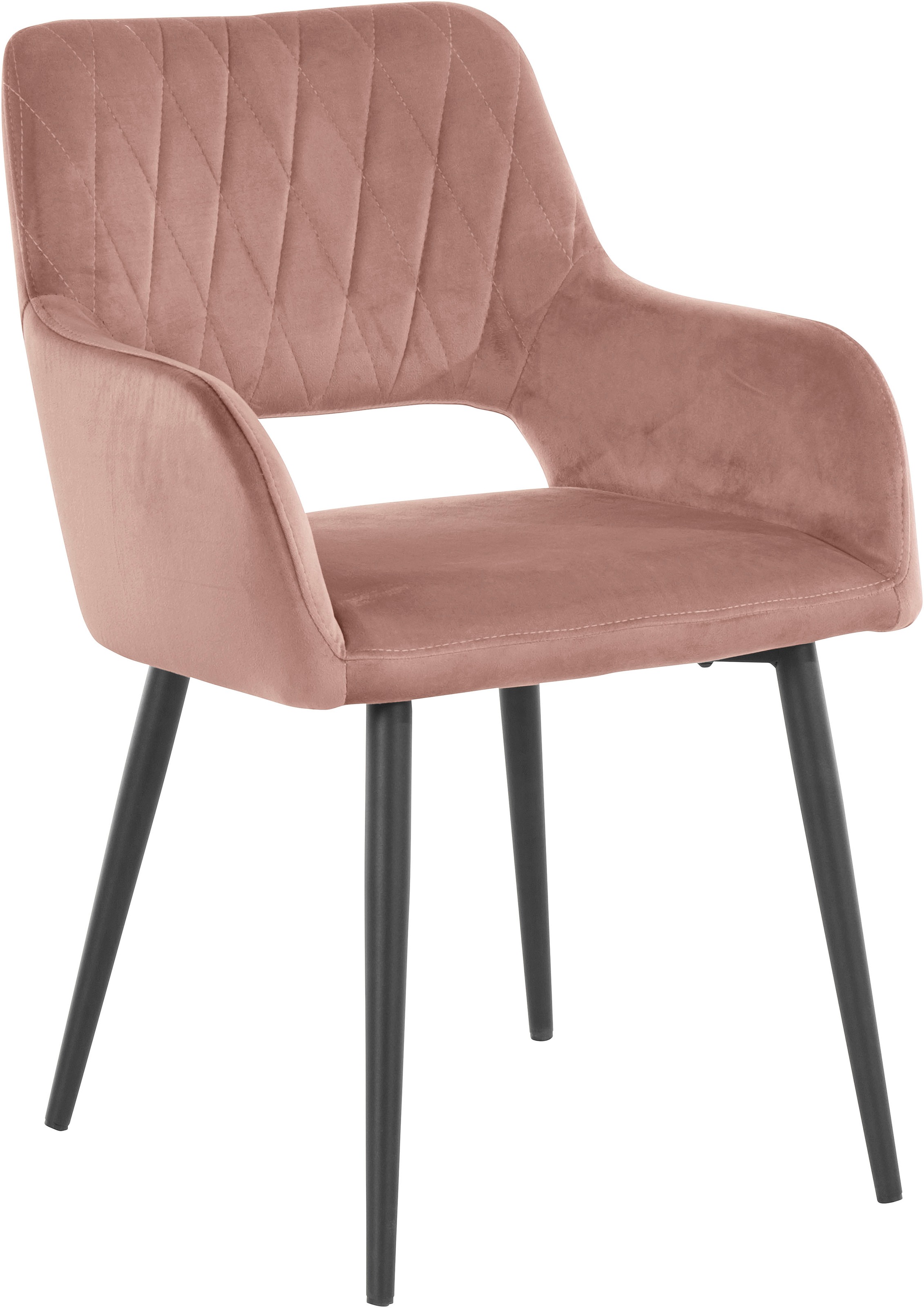 Image of GOODproduct Esszimmerstuhl "Franca" (Set) 2 Stk.Sitz in Samtvelours, Rückenlehne mit Rautensteppung, Sitzhöhe 48 cm