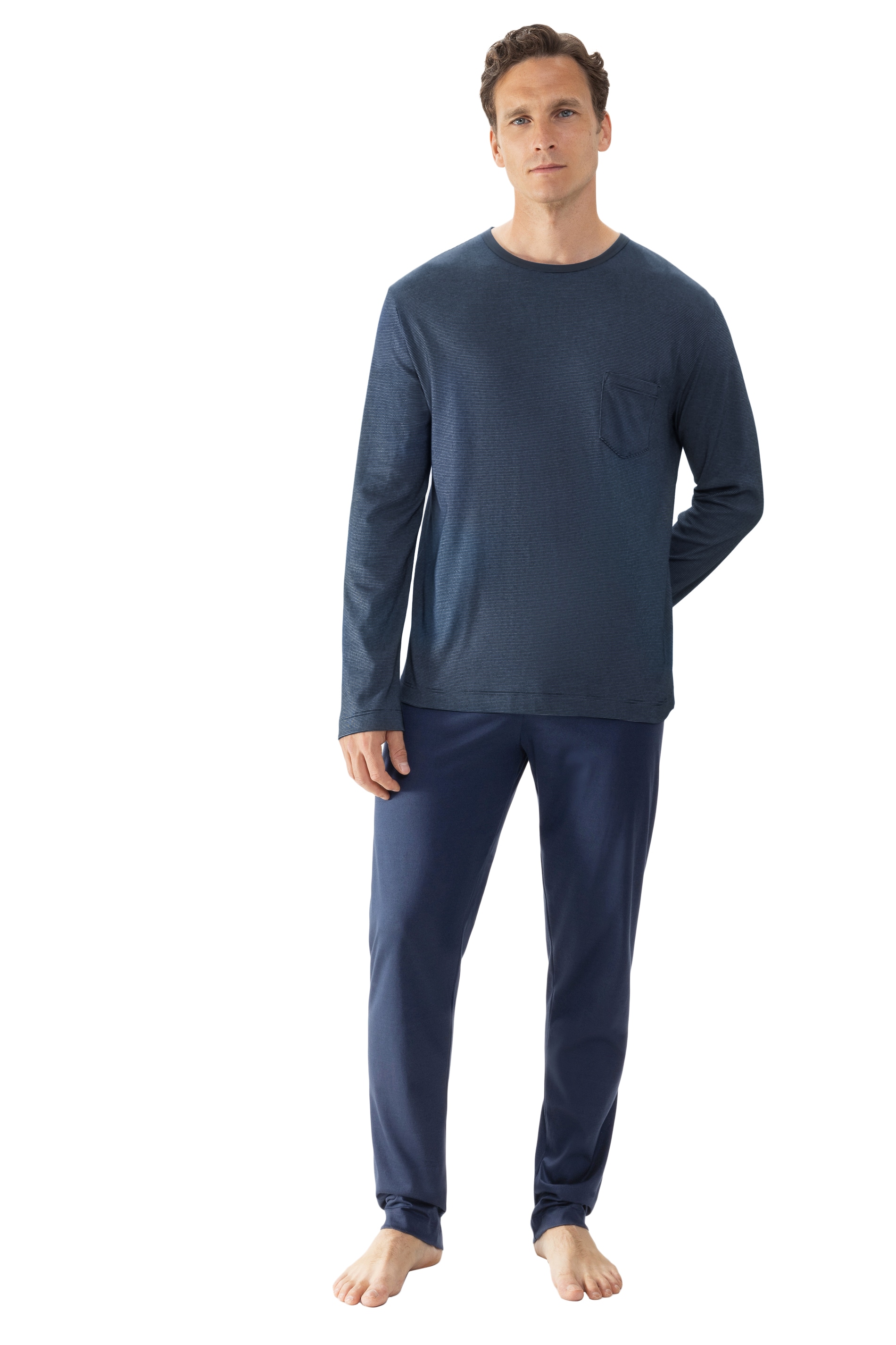Image of Mey Pyjama "Bennison" 2 tlg. Langarm, Brusttasche, Komfortbund