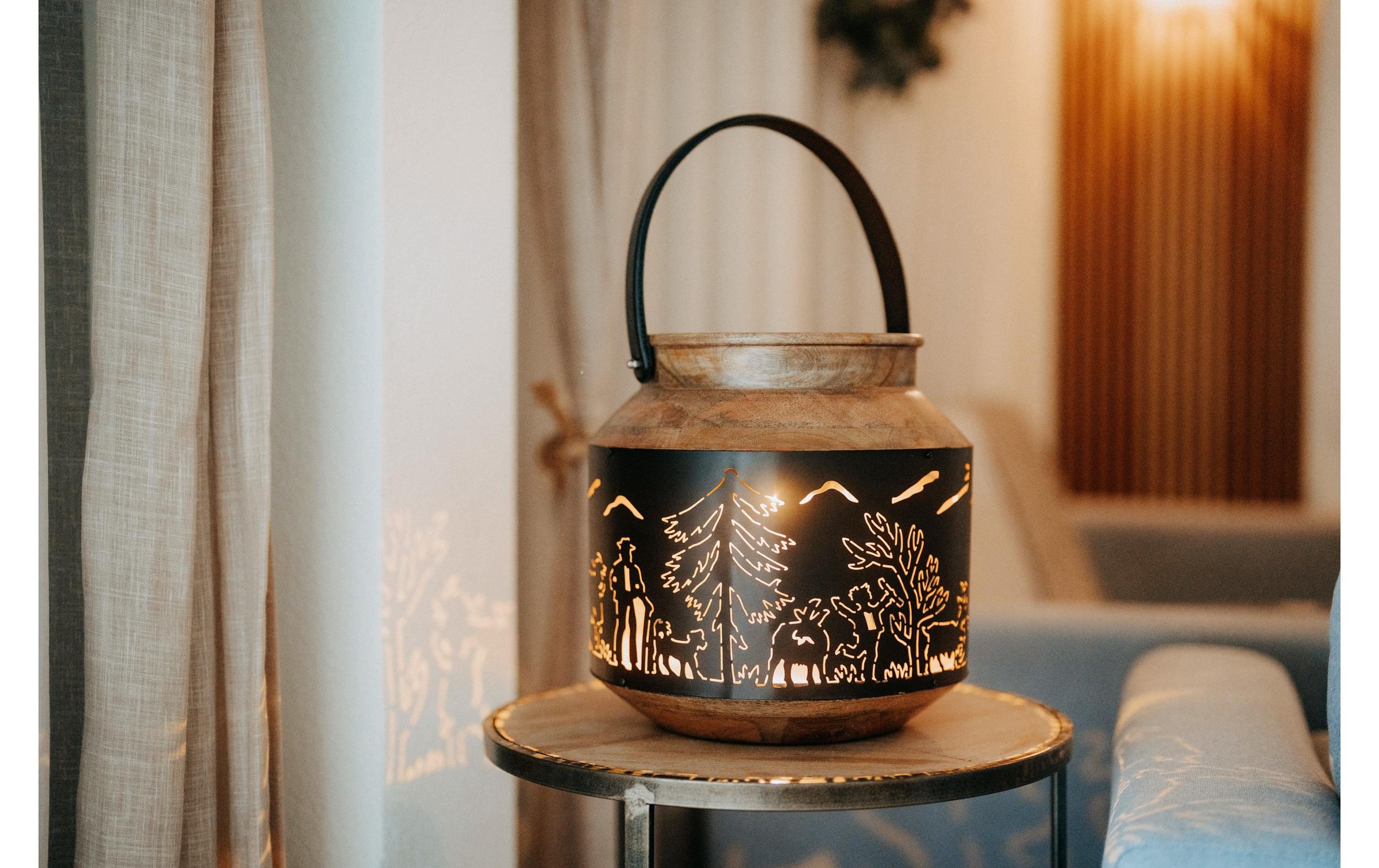 Kadastar Kerzenlaterne »Alpaufzug Familie« Laterne Scherenschnitt