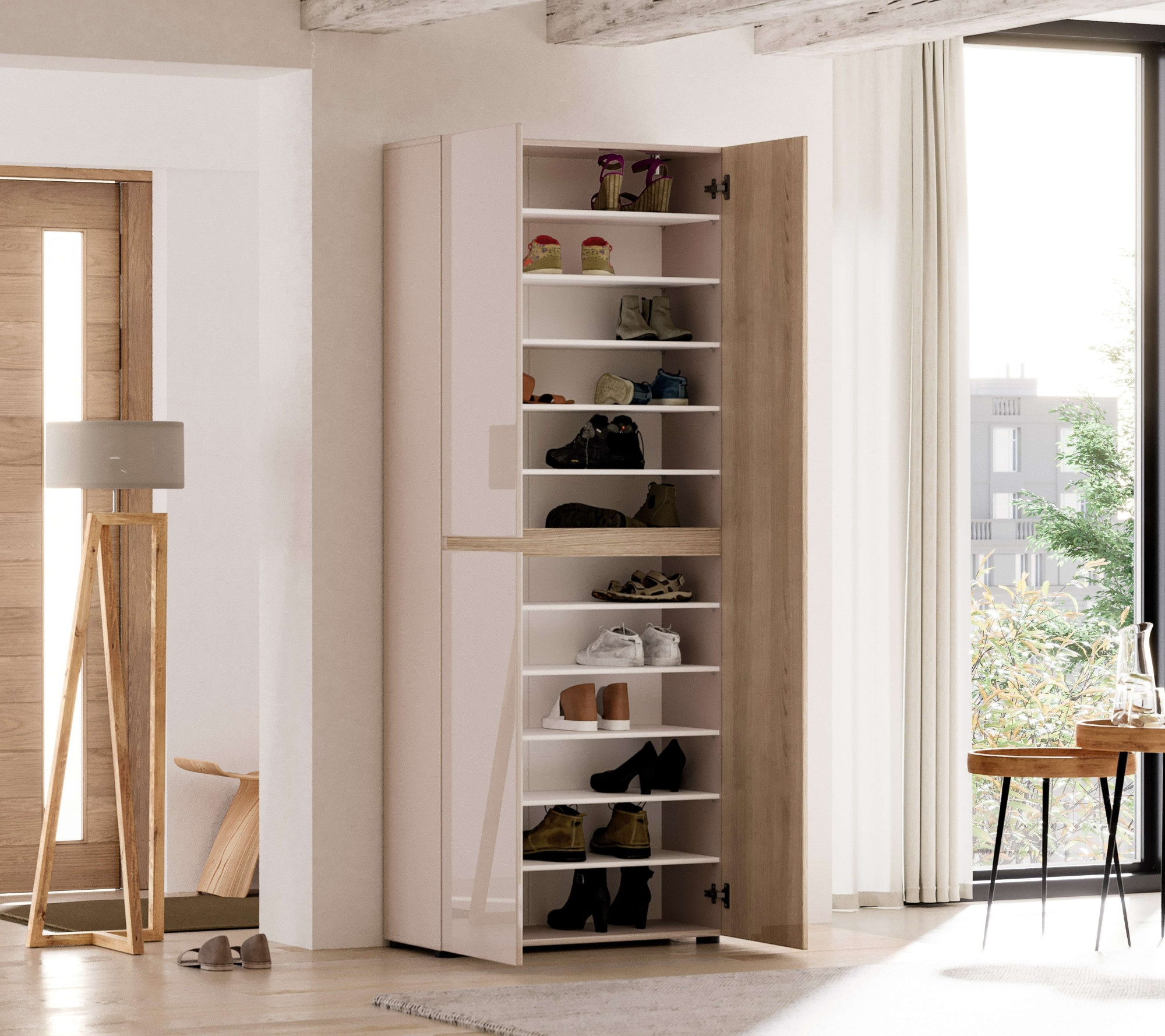 Home affaire Schuhschrank »LADY, Schuhkommode,Schuhmöbel,Schuhablage,Schuhregal« 10 Einlegeböden,12 Fächer,ca. 36 Paar Schuhe-Masse: B/T/H:80x34x200 cm