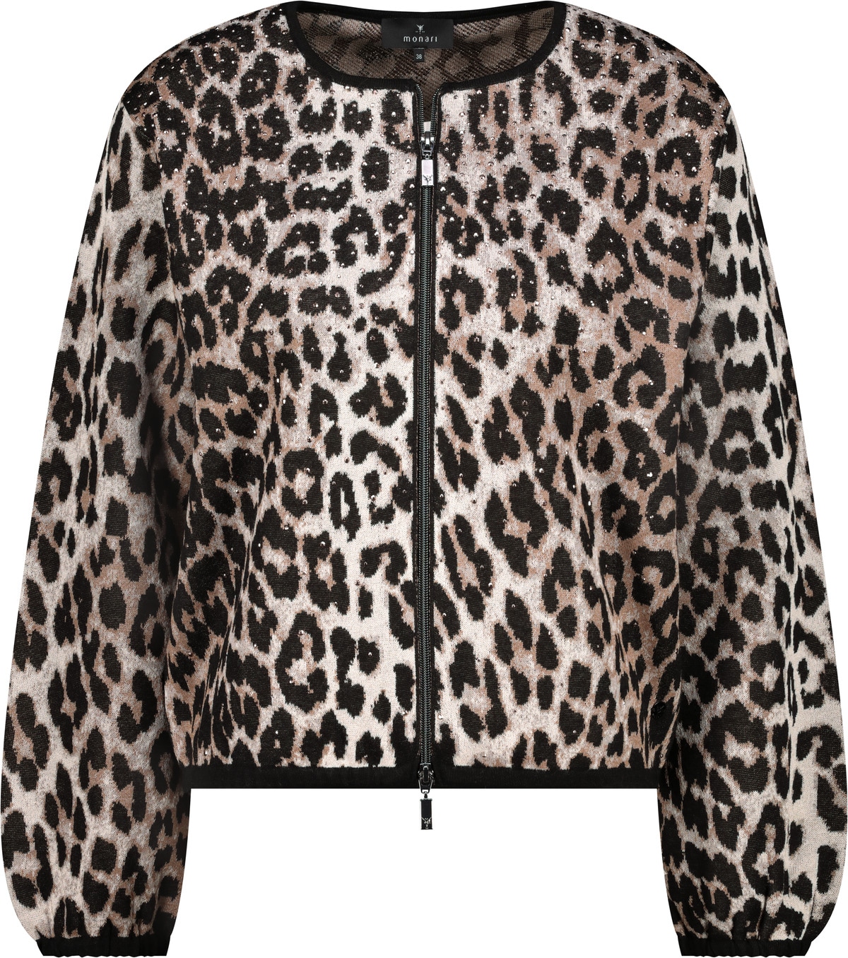 Monari Strickjacke »Jacke Strickjacke Leo«, Mit Rundhalsausschnitt