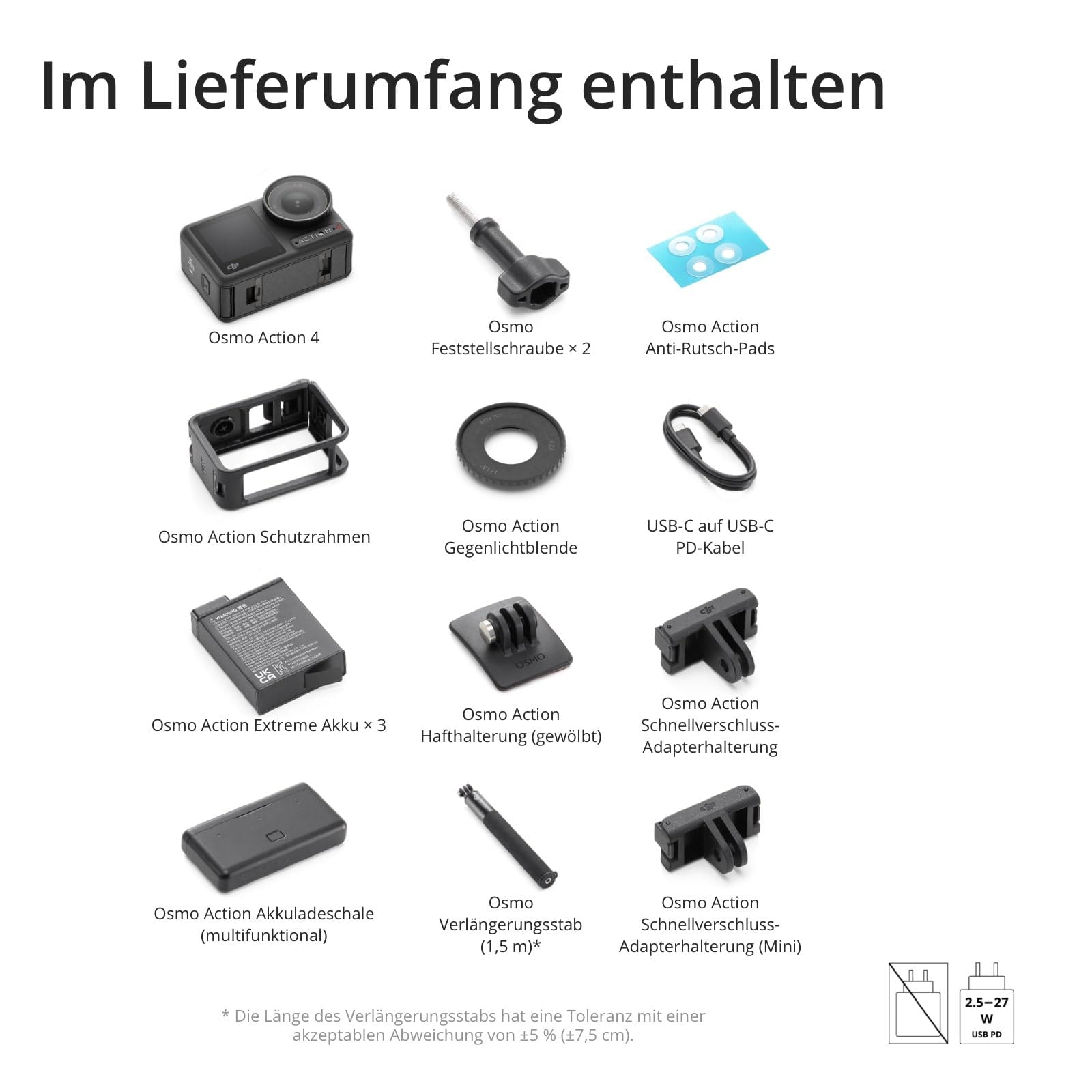DJI Caméscope »Osmo Action 4 Adventure Combo« 4K Ultra HD