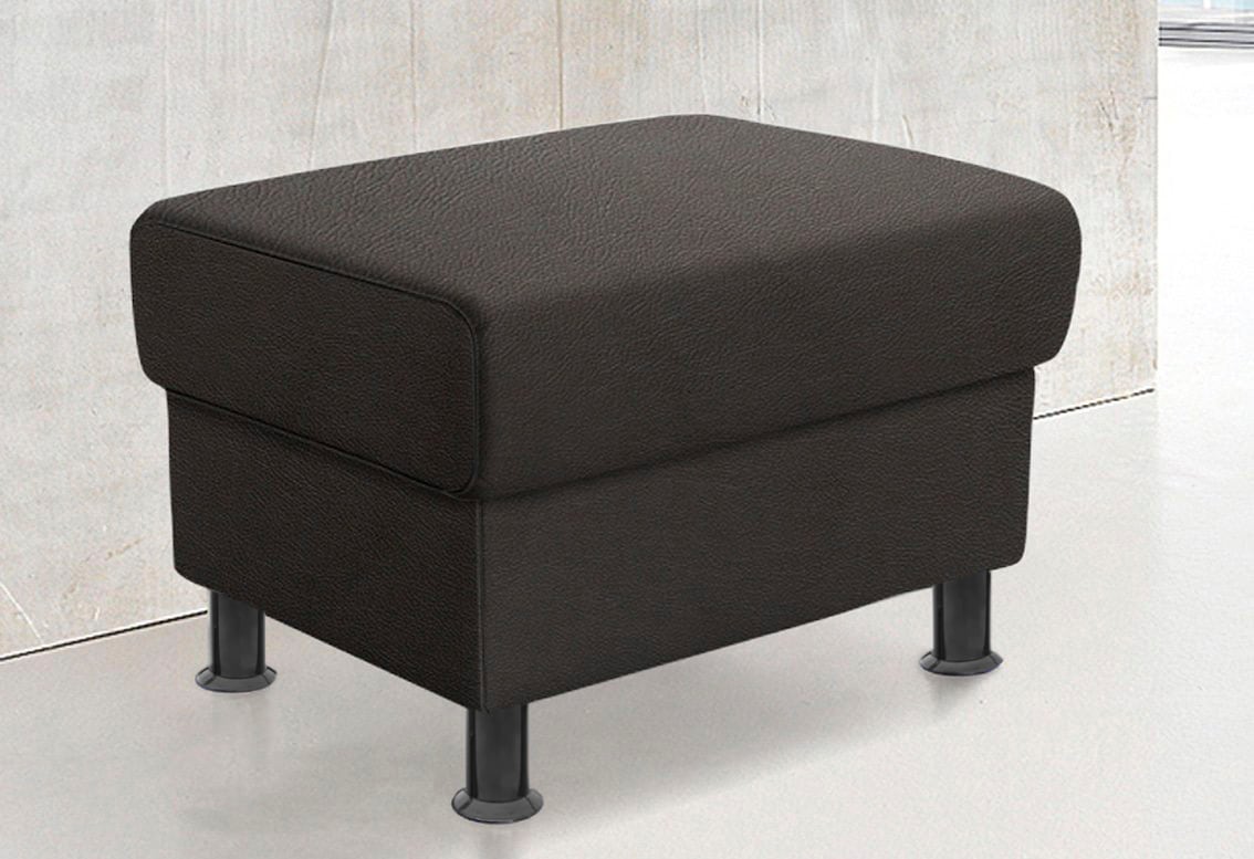 TRENDMANUFAKTUR Hocker »Rondo, Polsterhocker zur Serie, Breite 67 cm, Füsse schwarz« Fusshocker wahlweise mit Federkern, in verschiedenen Bezügen bestellbar
