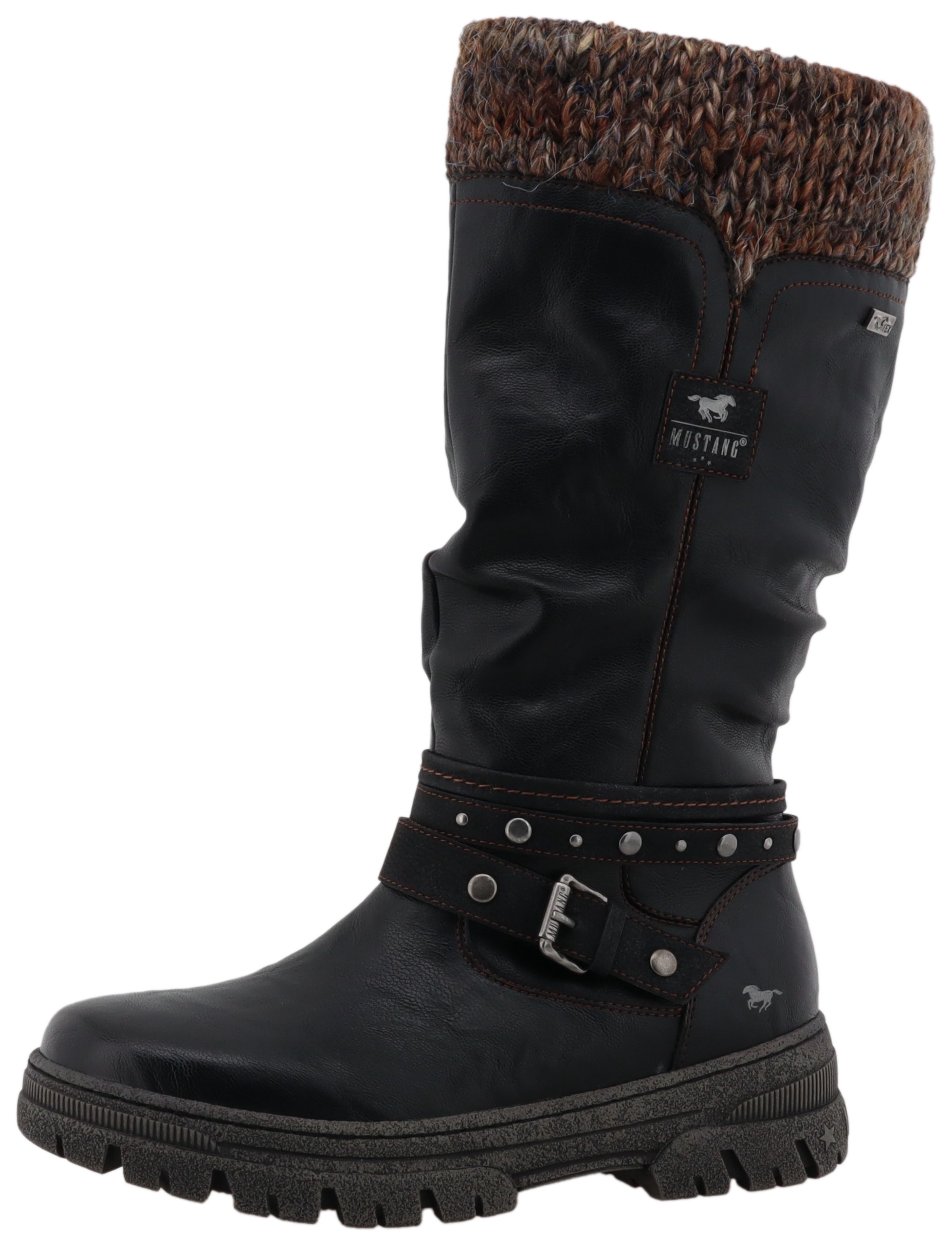 Mustang Shoes Winterstiefel »Tabitha«  Stiefel mit Zierriemchen und Blockabsatz