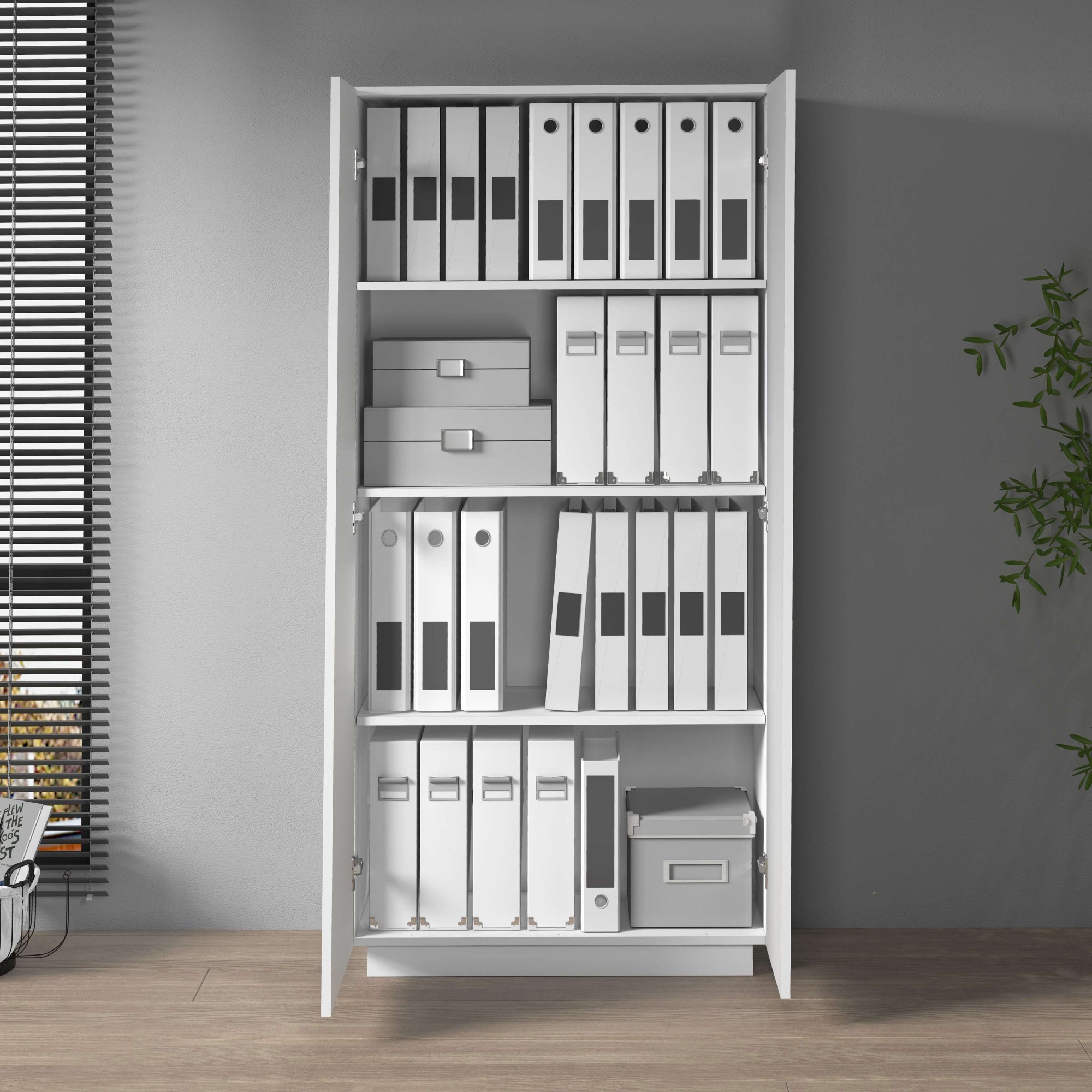Home affaire Aktenschrank »Vega, Mehrzweckschrank, Büroschrank, mit 2 Türen« & verstellbaren Einlegeböden, Höhe 166 cm, Made in Italy