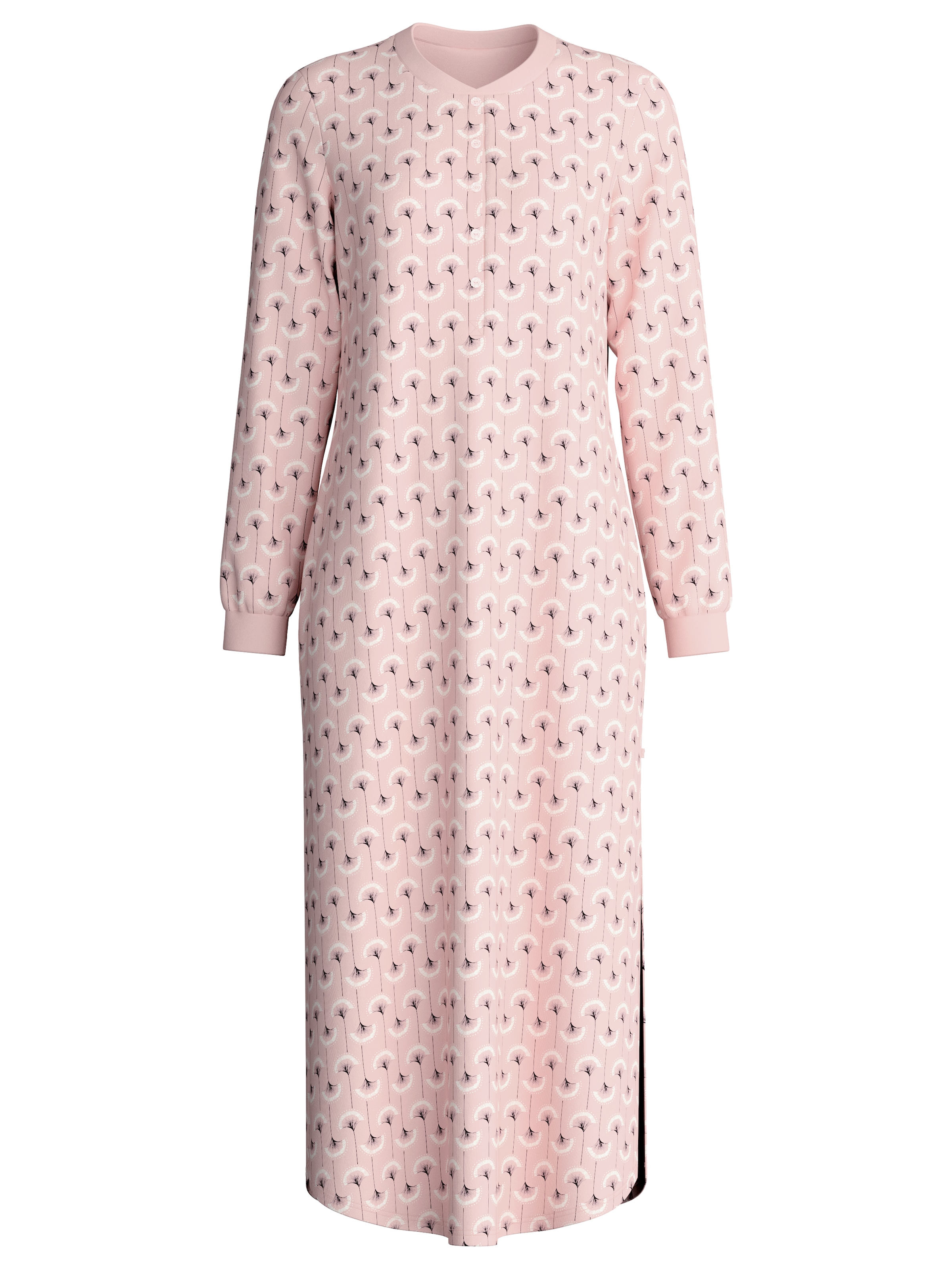 CALIDA Chemise de nuit »Midnight Flowers« Sans poches Knopfleiste, Heavy Interlock, Pure Cotton, wärmend, bequem