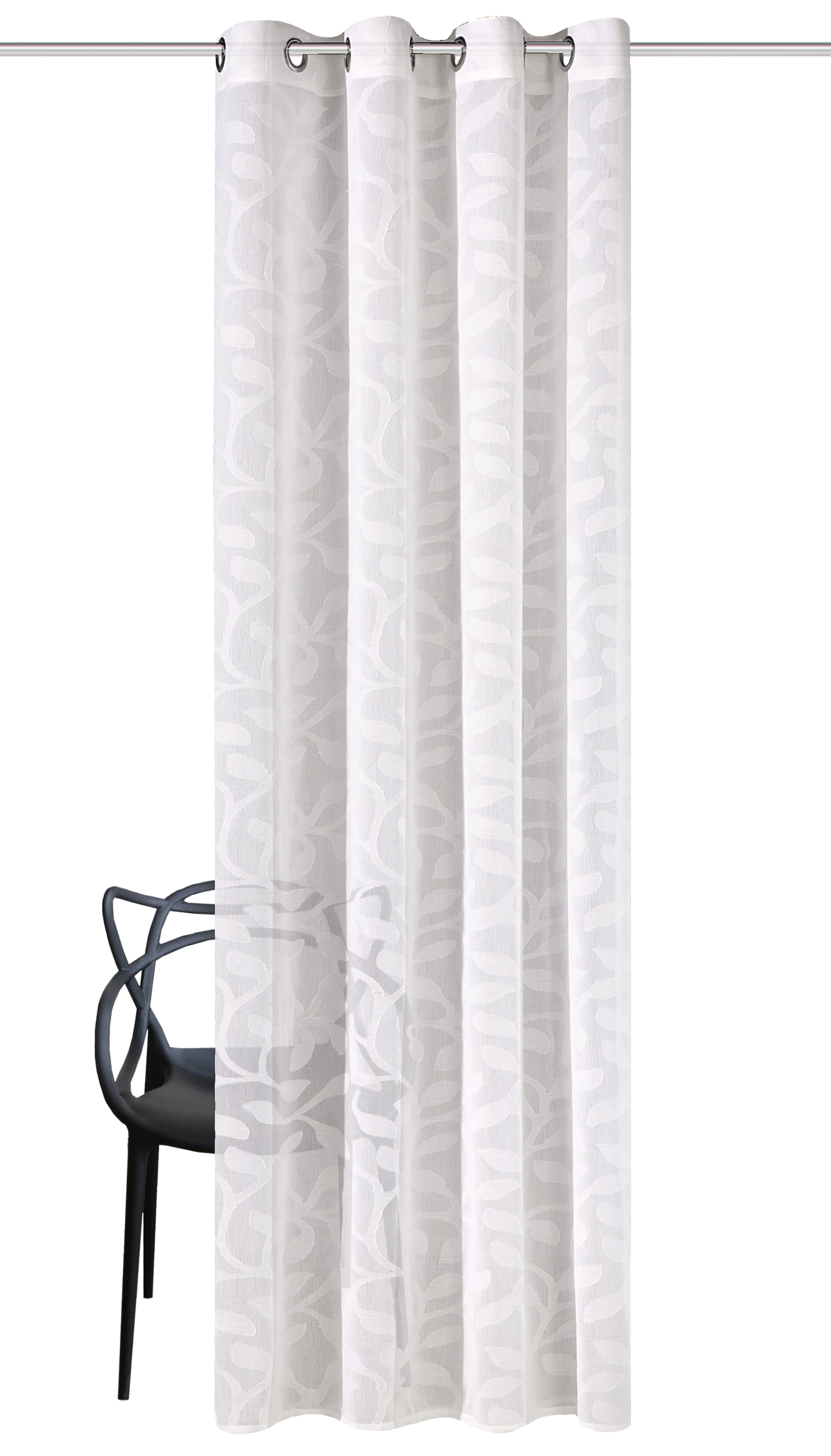 HOME WOHNIDEEN Vorhang »PIXEL« Ösen 1 Stk. tlg. Ösenschal Leinenoptik Scherlimusterung