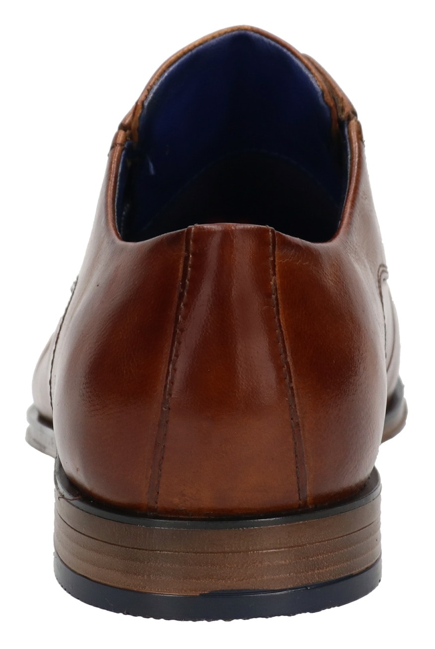 bugatti Schnürschuh  Anzugschuh, Business Schuh mit Logoschriftzug mit feinem Blockabsatz