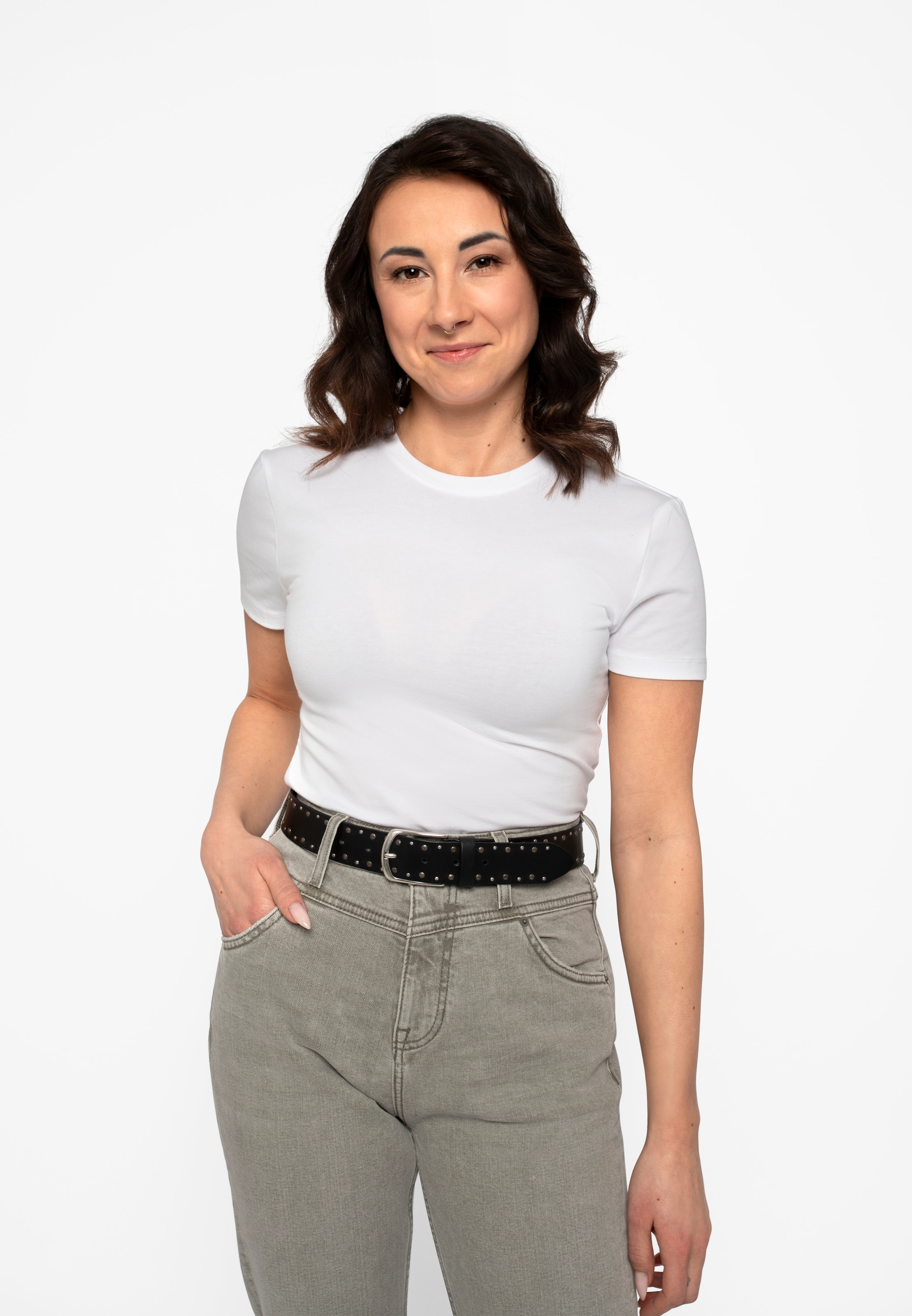 MUSTANG Nietengürtel Mit Nieten verziert, 3,5 cm