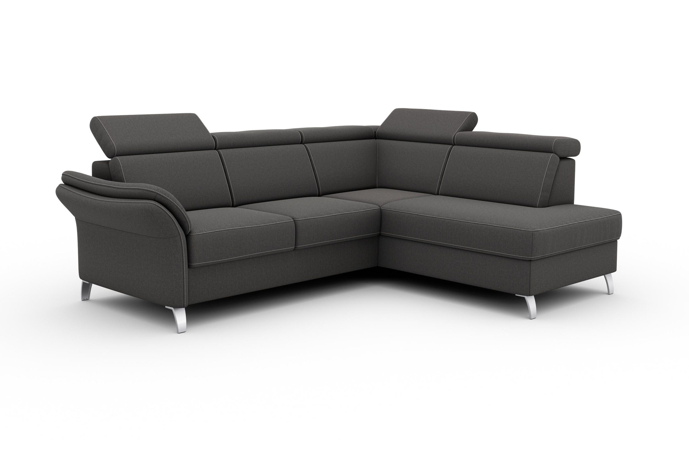 sit&more Ecksofa »Vincenzo L-Form«, inklusive Kopfteilverstellung, wahlweise mit Bettfunktion, Bettkasten