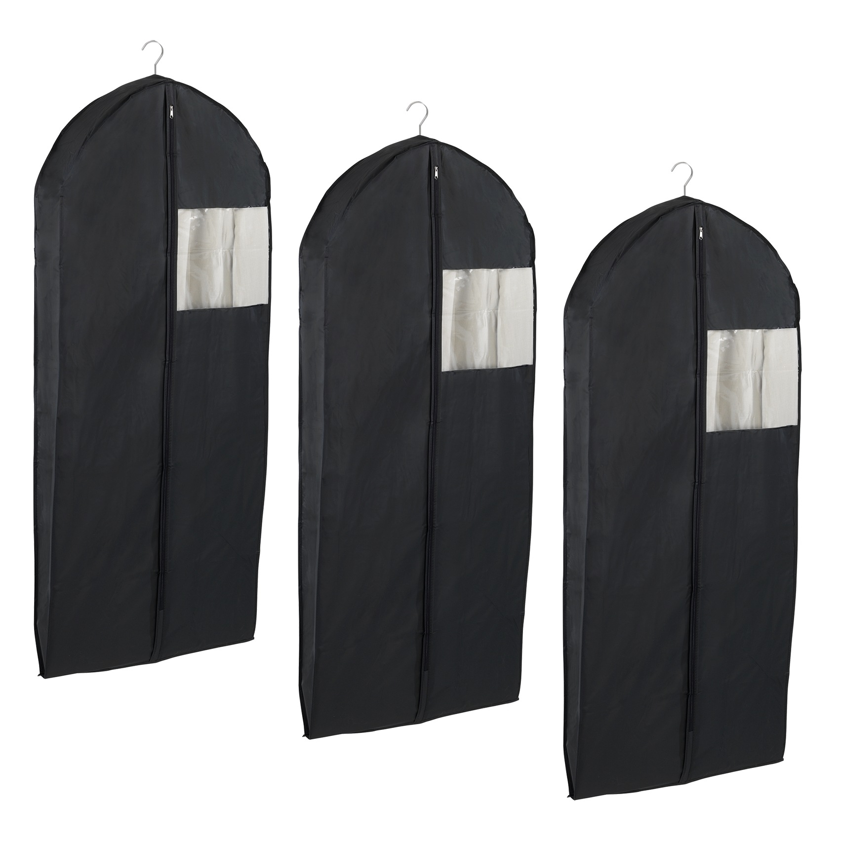 Image of WENKO Kleidersack "Modell Deep Black" Kleiderschutzhülle mit Reissverschluss & Sichtfenster, ideal auf Reisen