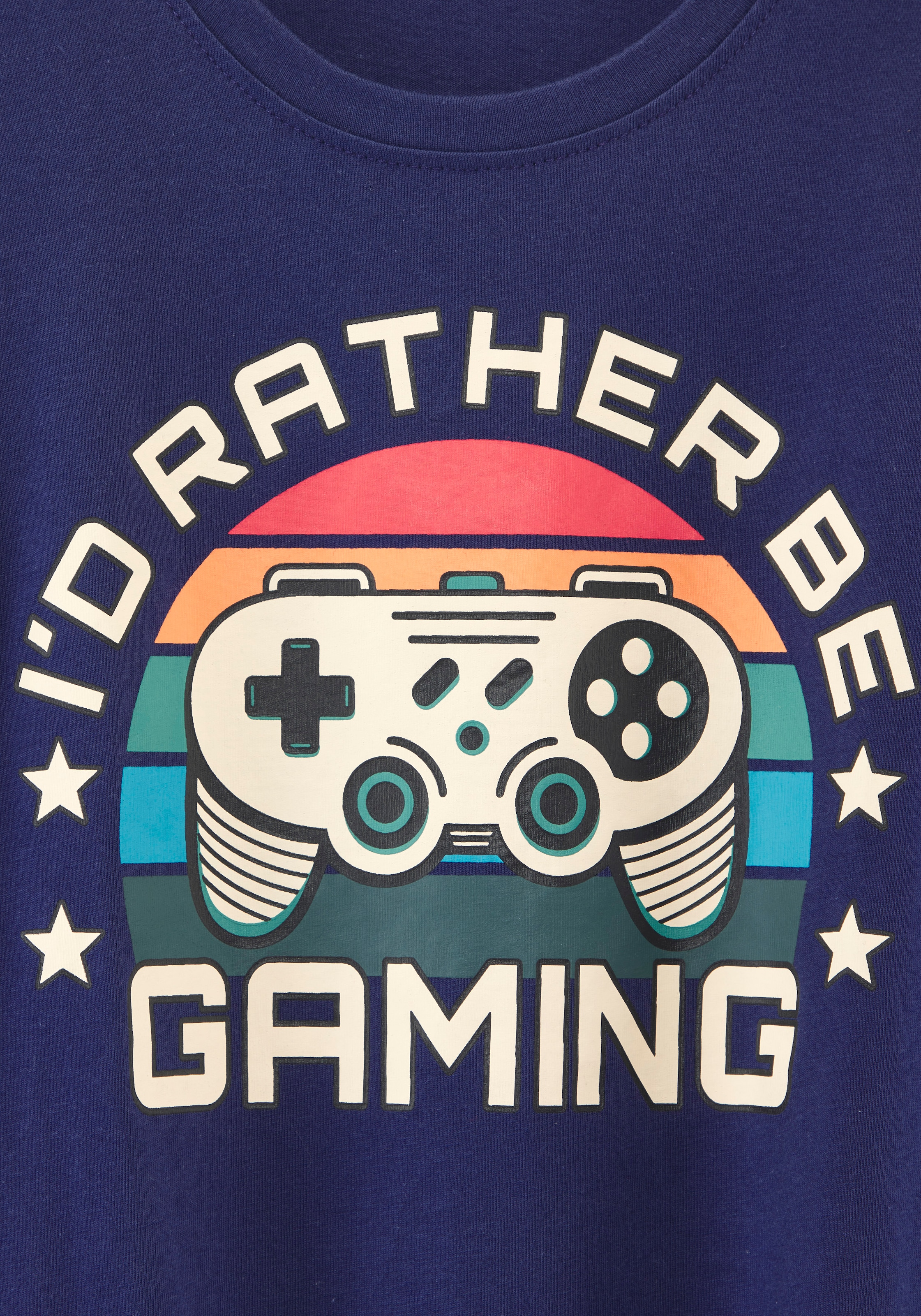 AUTHENTIC LE JOGGER Pyjama, (Packung, 2 tlg., 1 Stück), Schlafanzug mit grossem Gaming - Print vorn