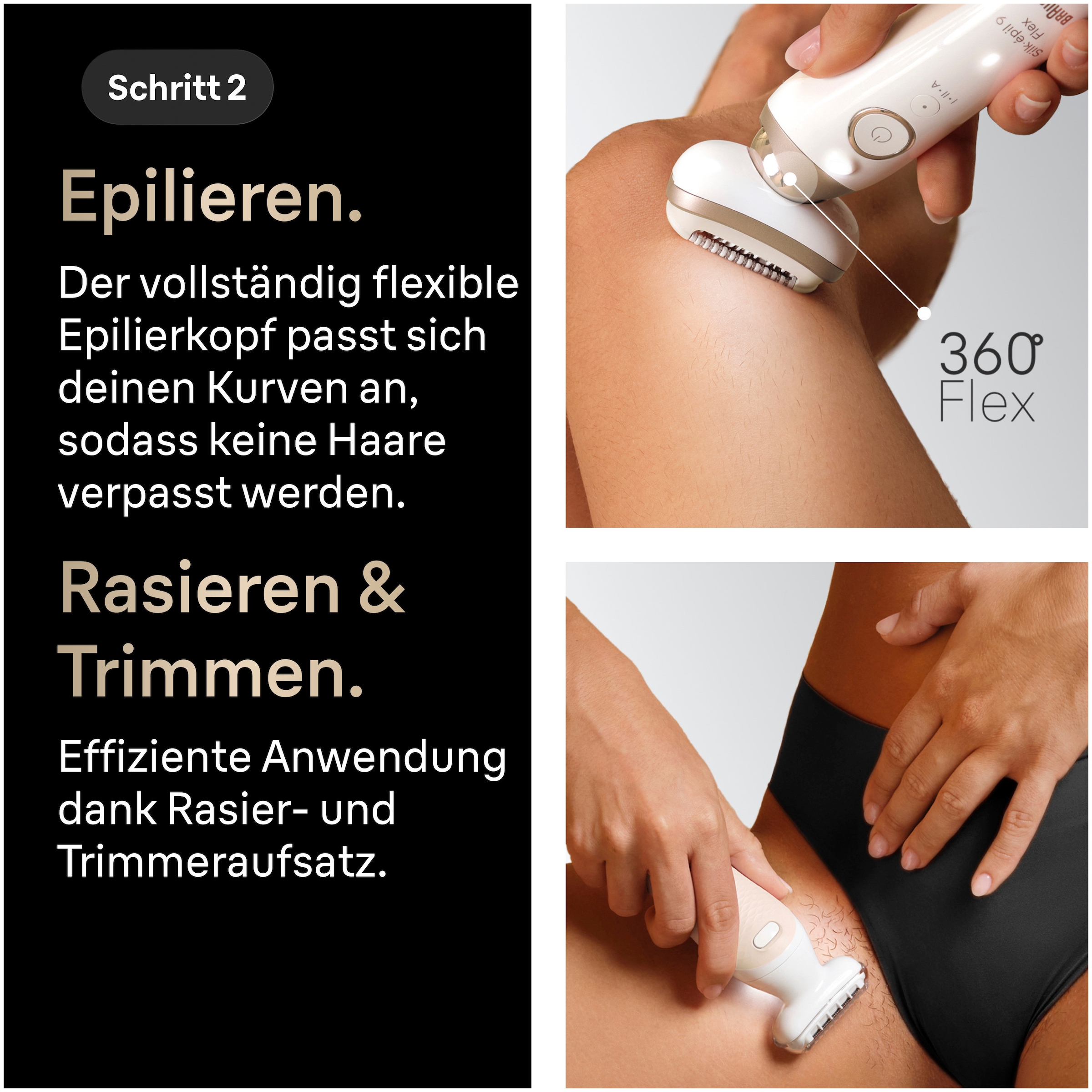 Braun Épilateur »Silk-épil 9 SES9-481 3D« Wet & Dry, All-in-One Set, 360° flexibler Kopf, mit Körpertrimmer