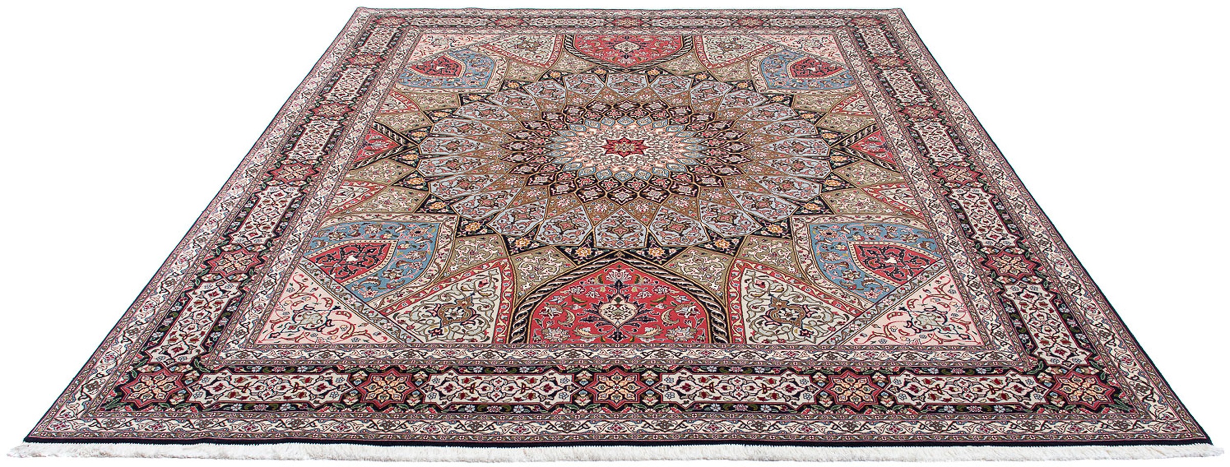 Image of morgenland Orientteppich »Perser - Täbriz - Royal - 303 x 252 cm - mehrfarbig«, rechteckig, 7 mm Höhe, Wohnzimmer, Handgeknüpft, Einzelstück mit Zertifikat bei Ackermann Versand Schweiz